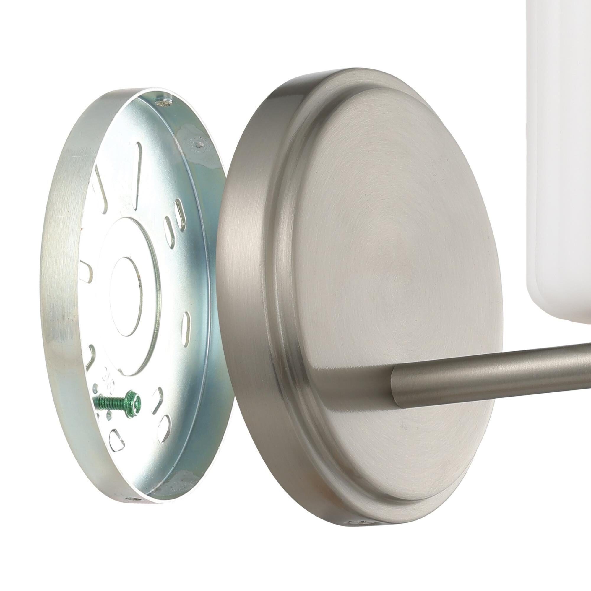 Shown in Brushed Nickel finish and Etched Opal Ribbed glass