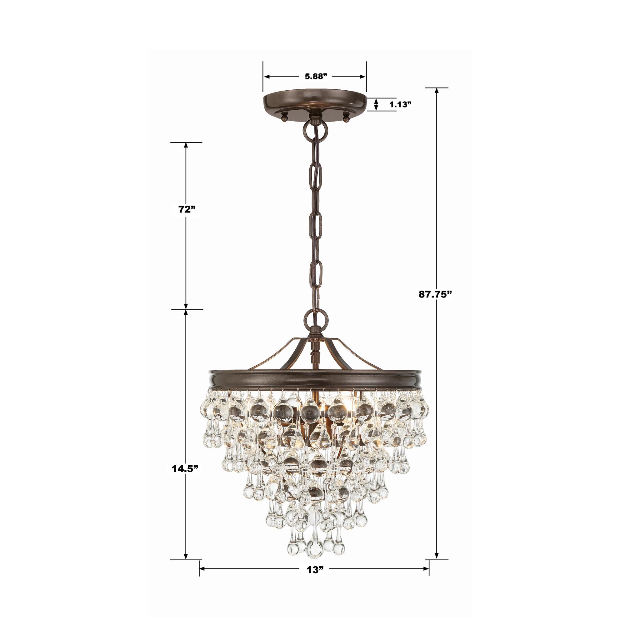 Shown in Vibrant Bronze finish and Clear Glass Drops crystal