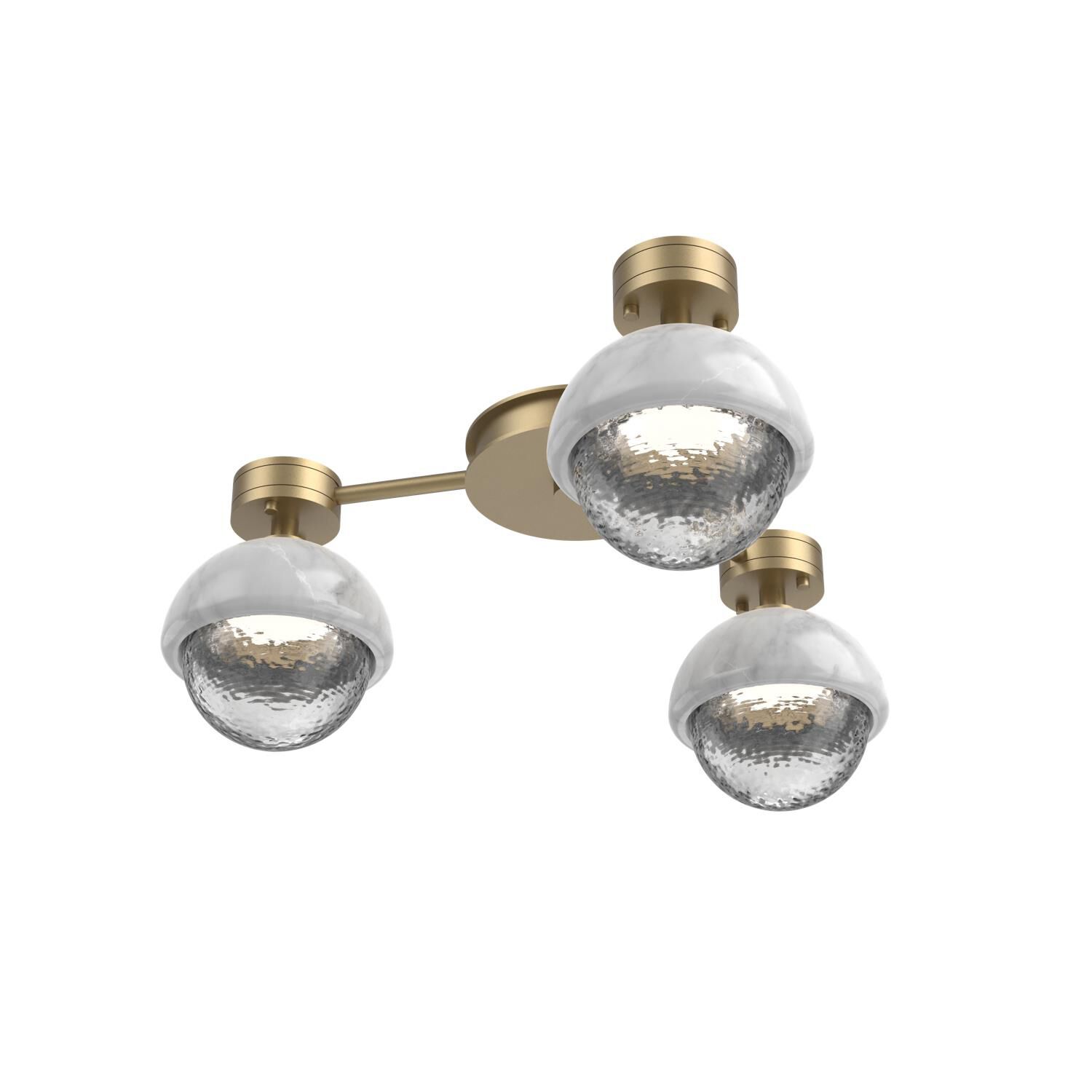 Shown in Novel Brass finish and Clear glass and White Marble accent