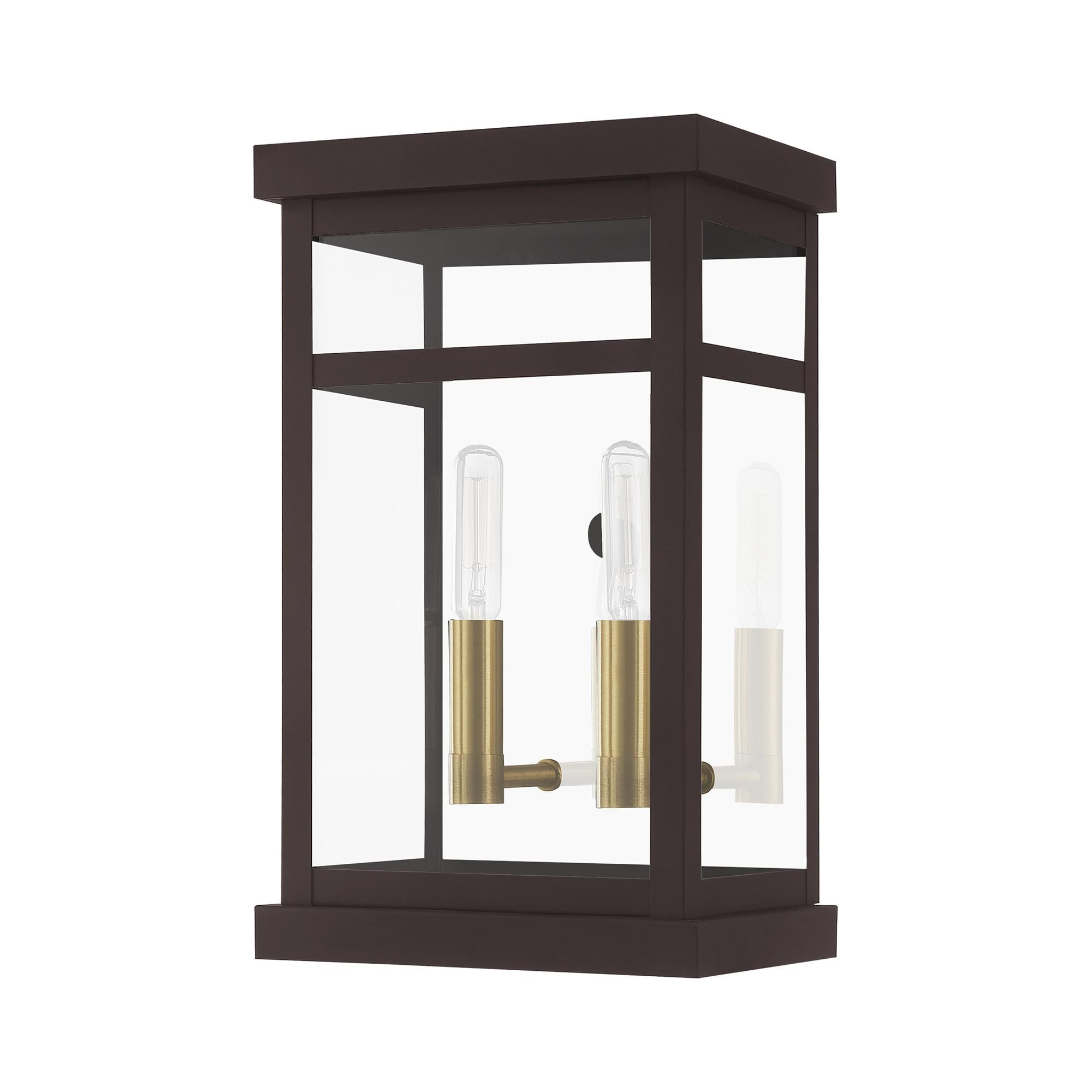 Shown in Bronze finish and Clear glass