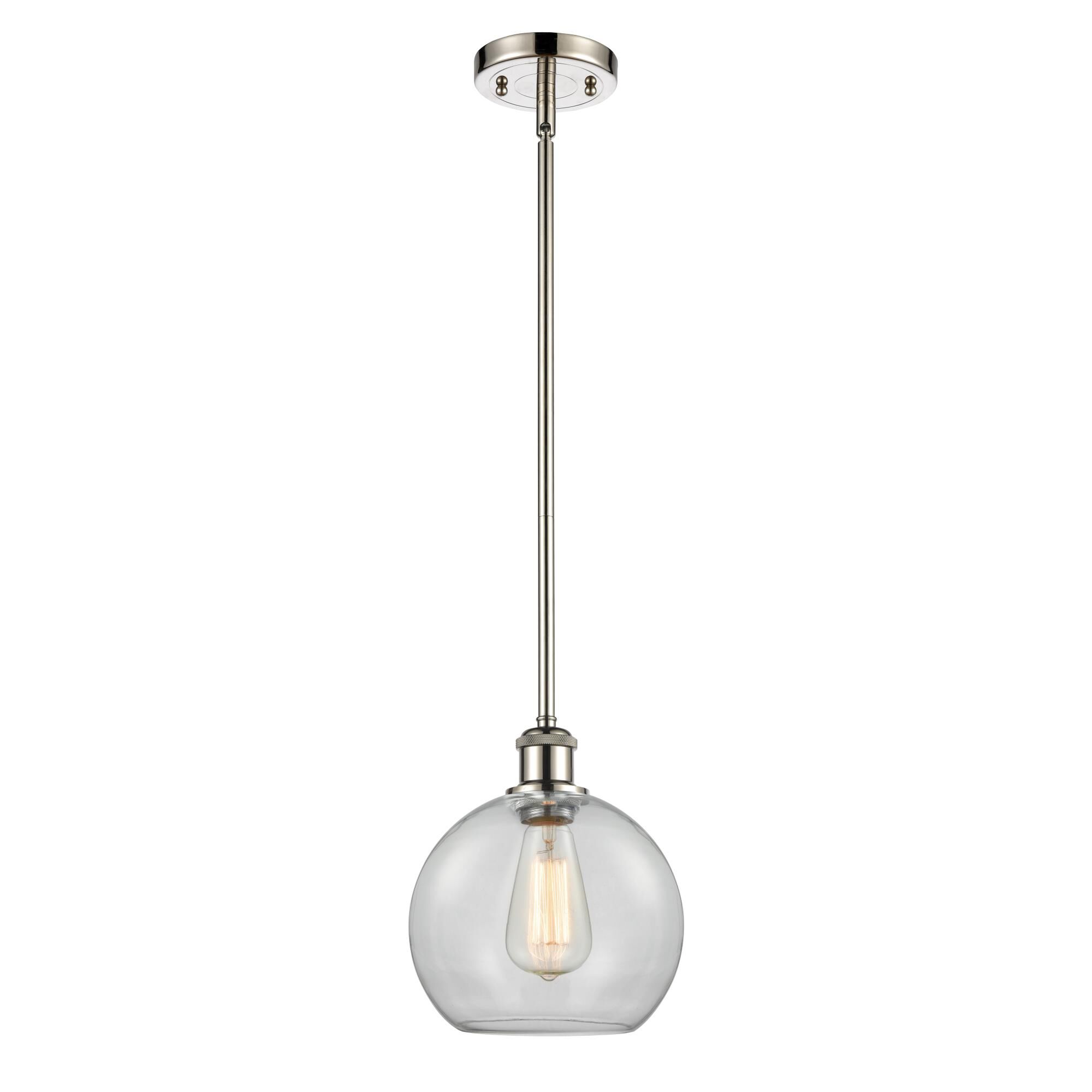 Shown in Polished Nickel finish and Clear Athens glass