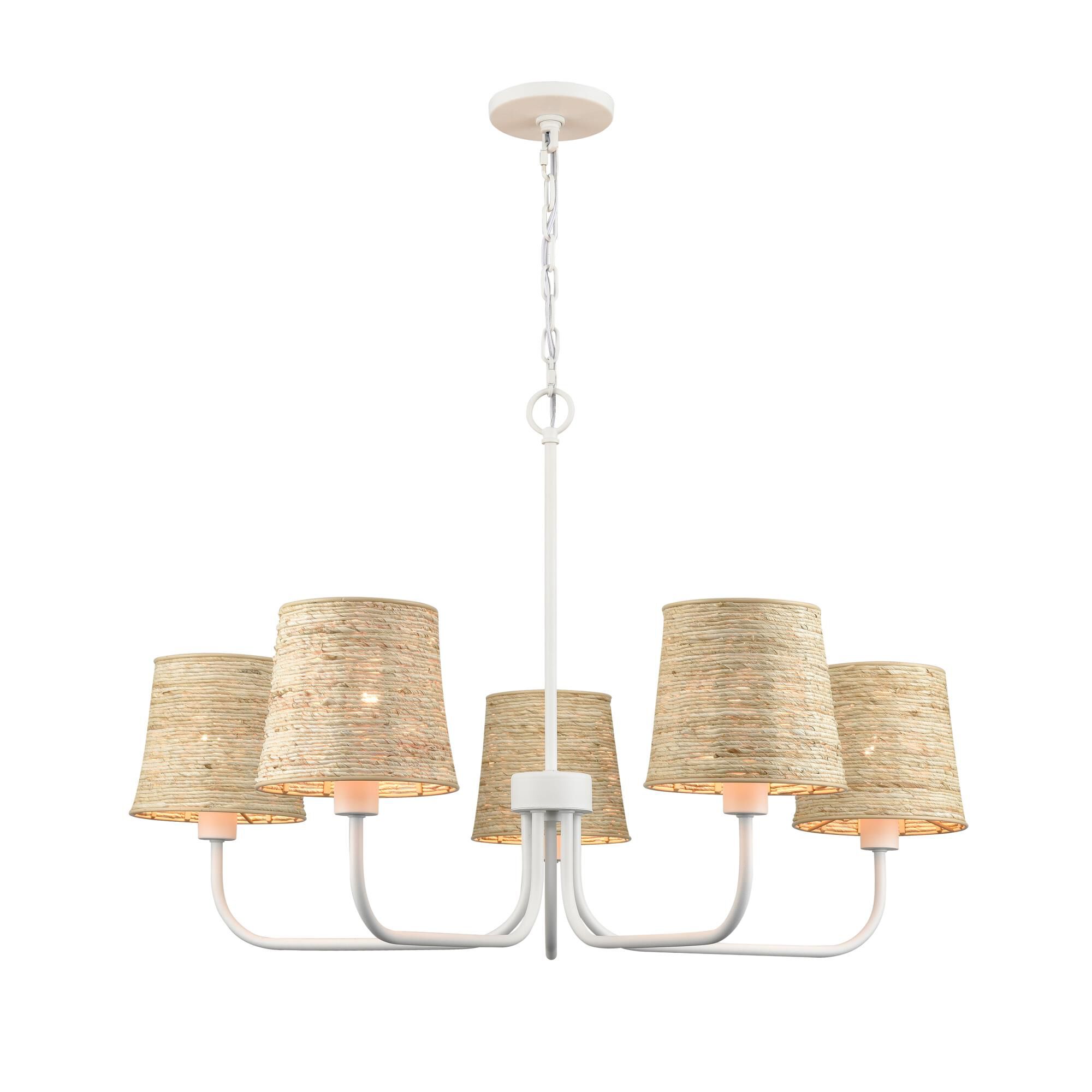 Abaca 34 Inch 5 Light Chandelier by ELK Lighting