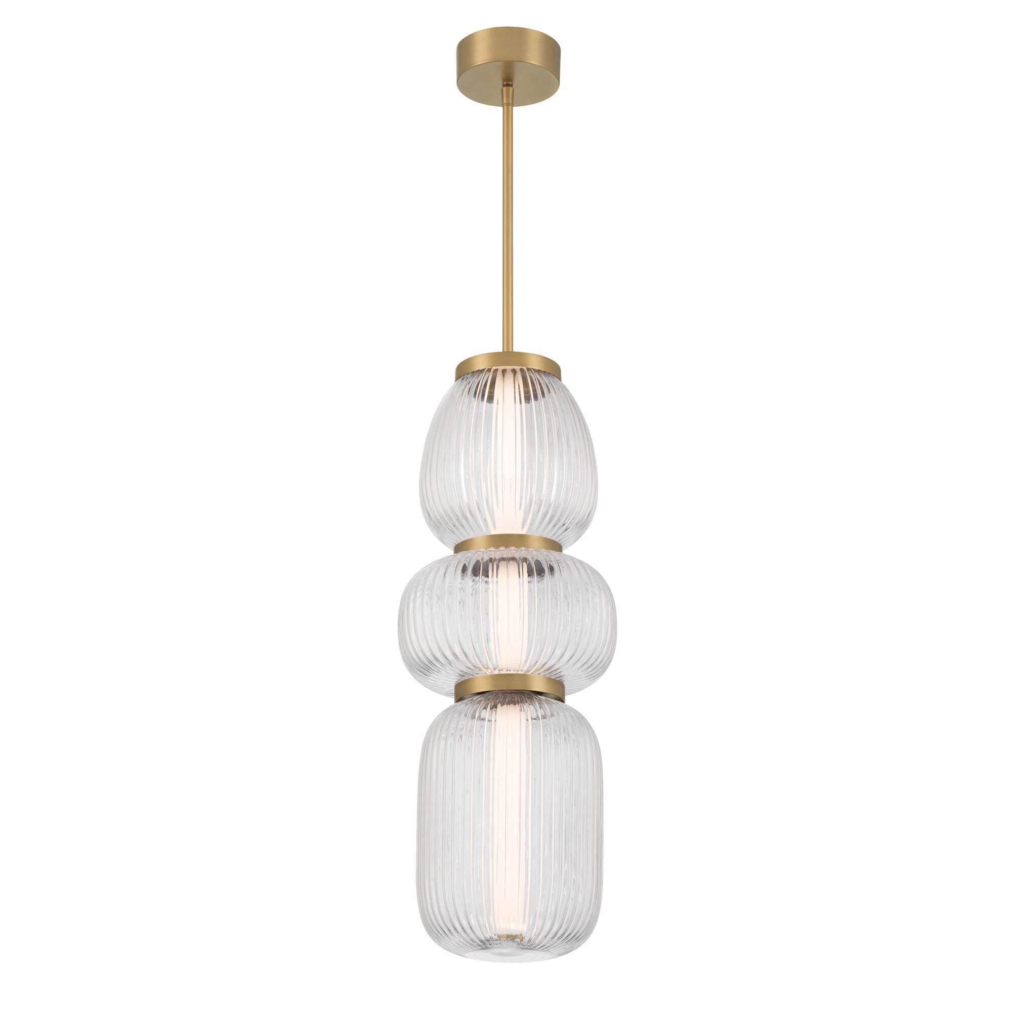 Shown in Legacy Brass finish and Clear Ribbed glass