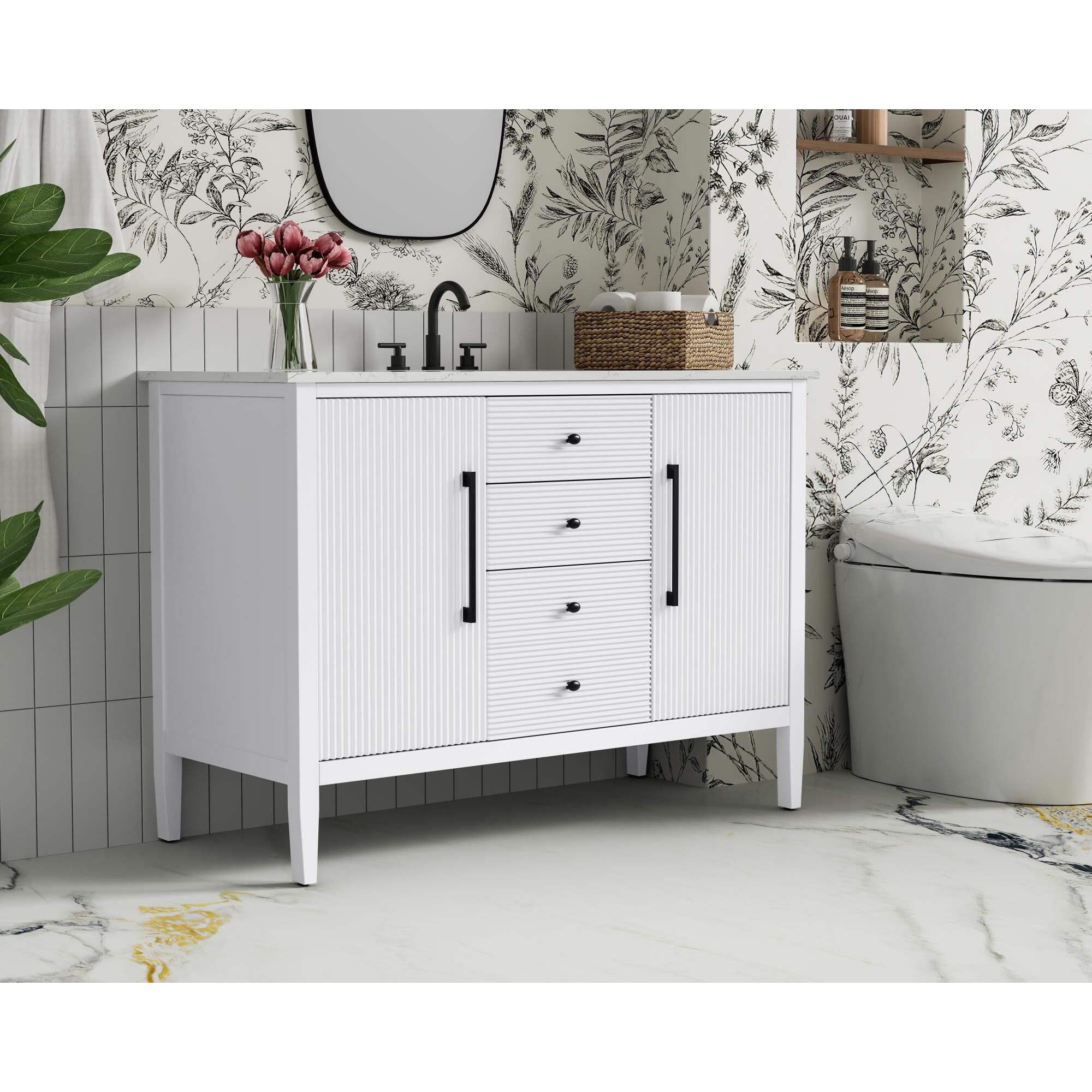 Shown in White finish