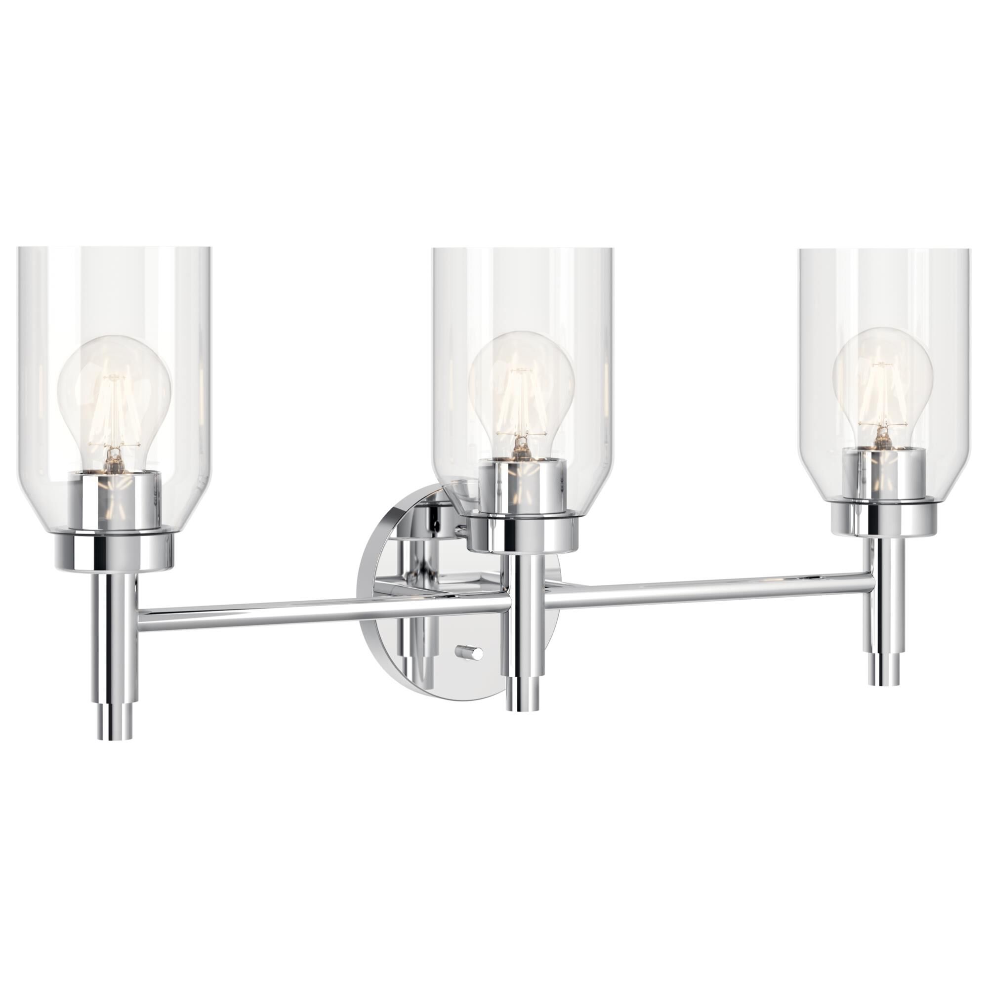 Shown in Chrome finish and Clear glass