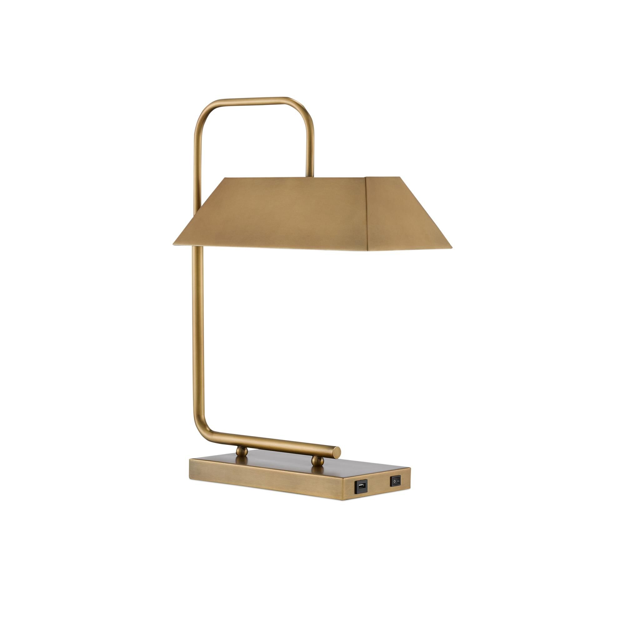 Shown in Light Antique Brass finish and Light Antique Brass Metal shade