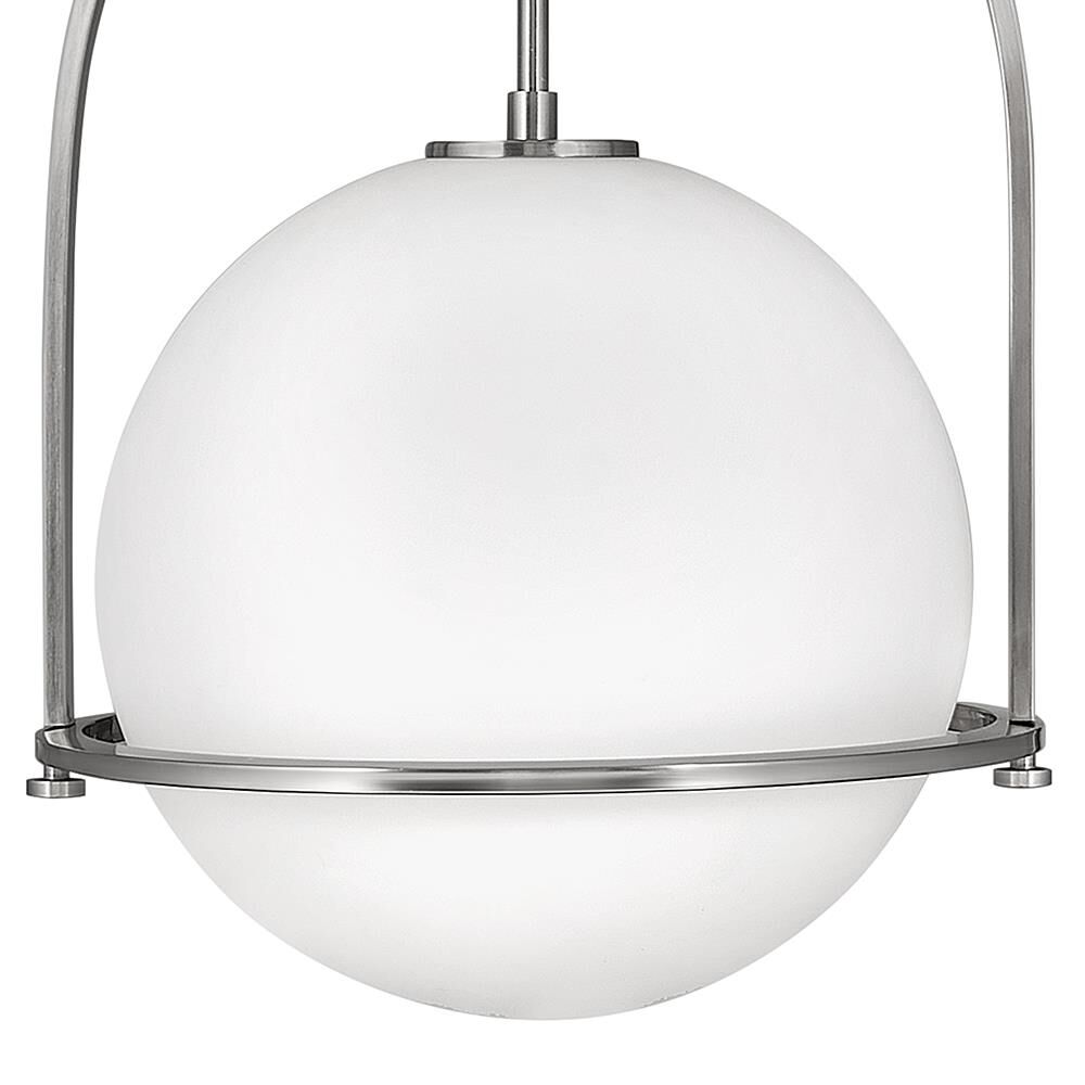 Shown in Brushed Nickel finish and Etched Opal glass