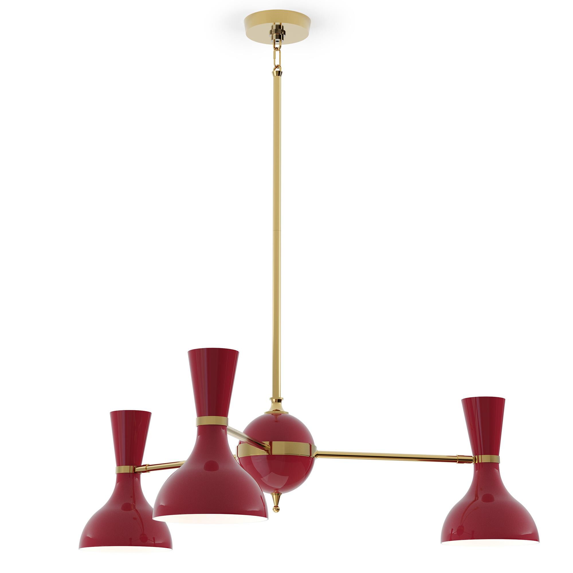 Shown in Modern Brass finish and Oxblood shade