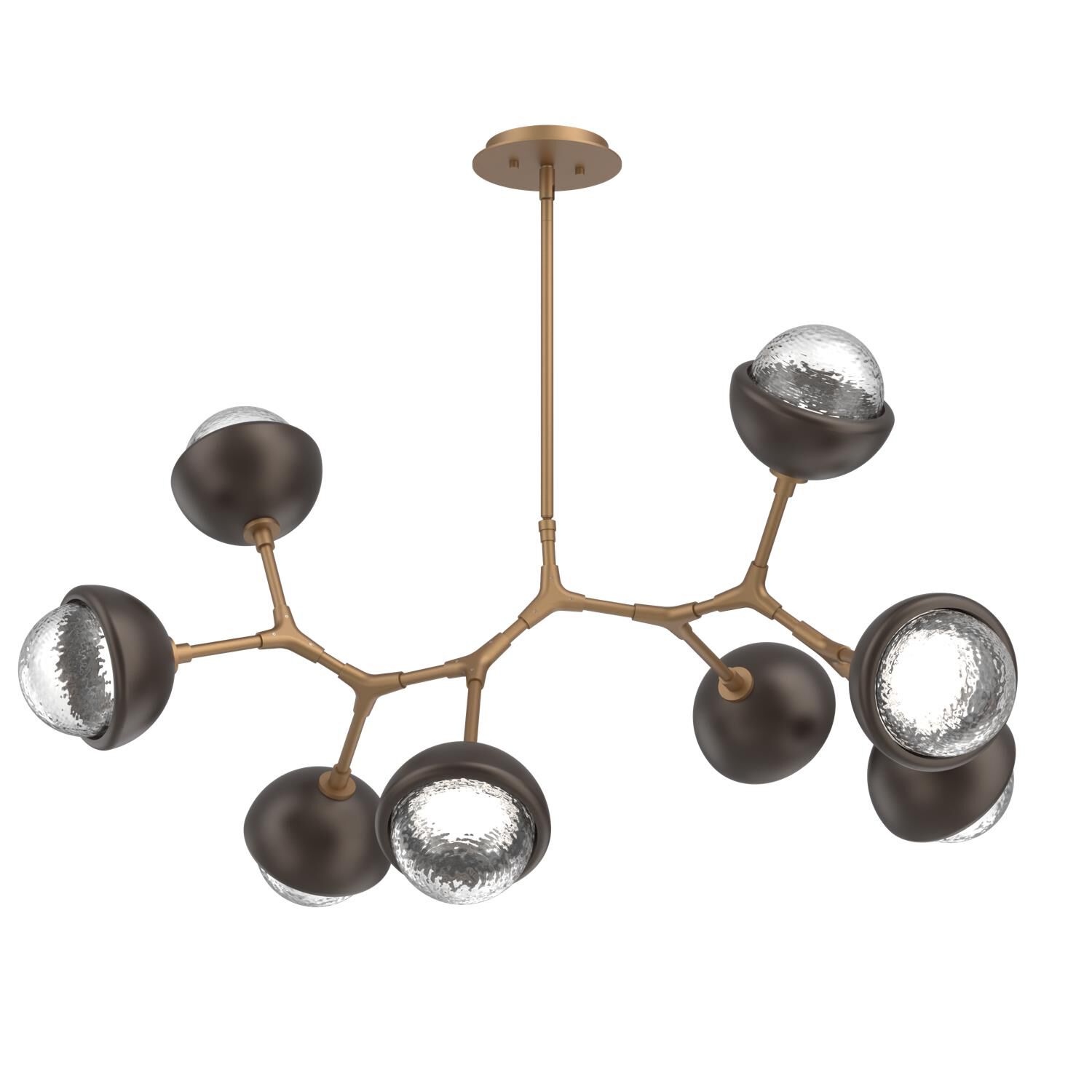Shown in Novel Brass finish and Clear glass and Flat Bronze accent