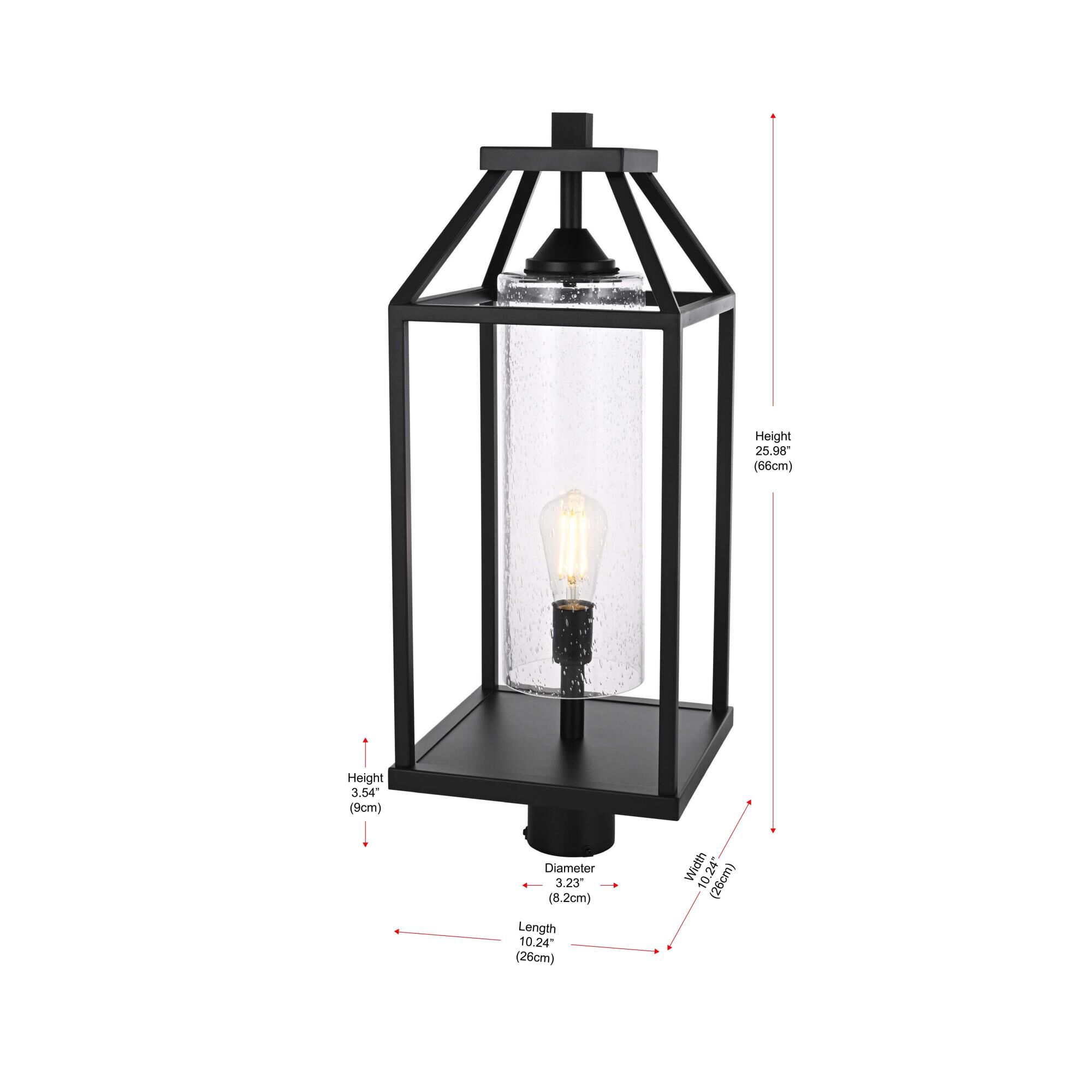 Zora 26 Inch Outdoor Post Lamp by Elegant Lighting