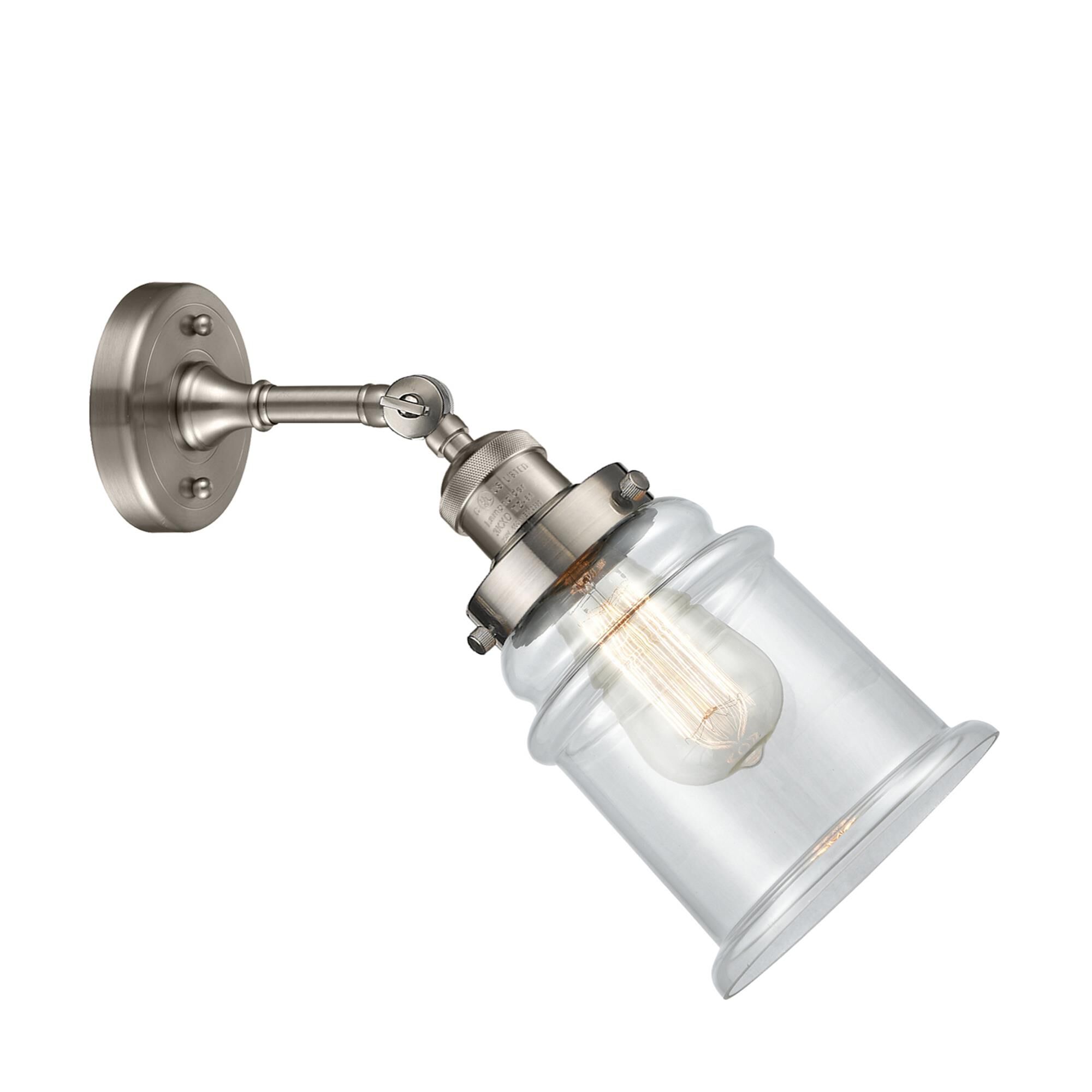 Shown in Brushed Satin Nickel finish and Clear glass and None accent