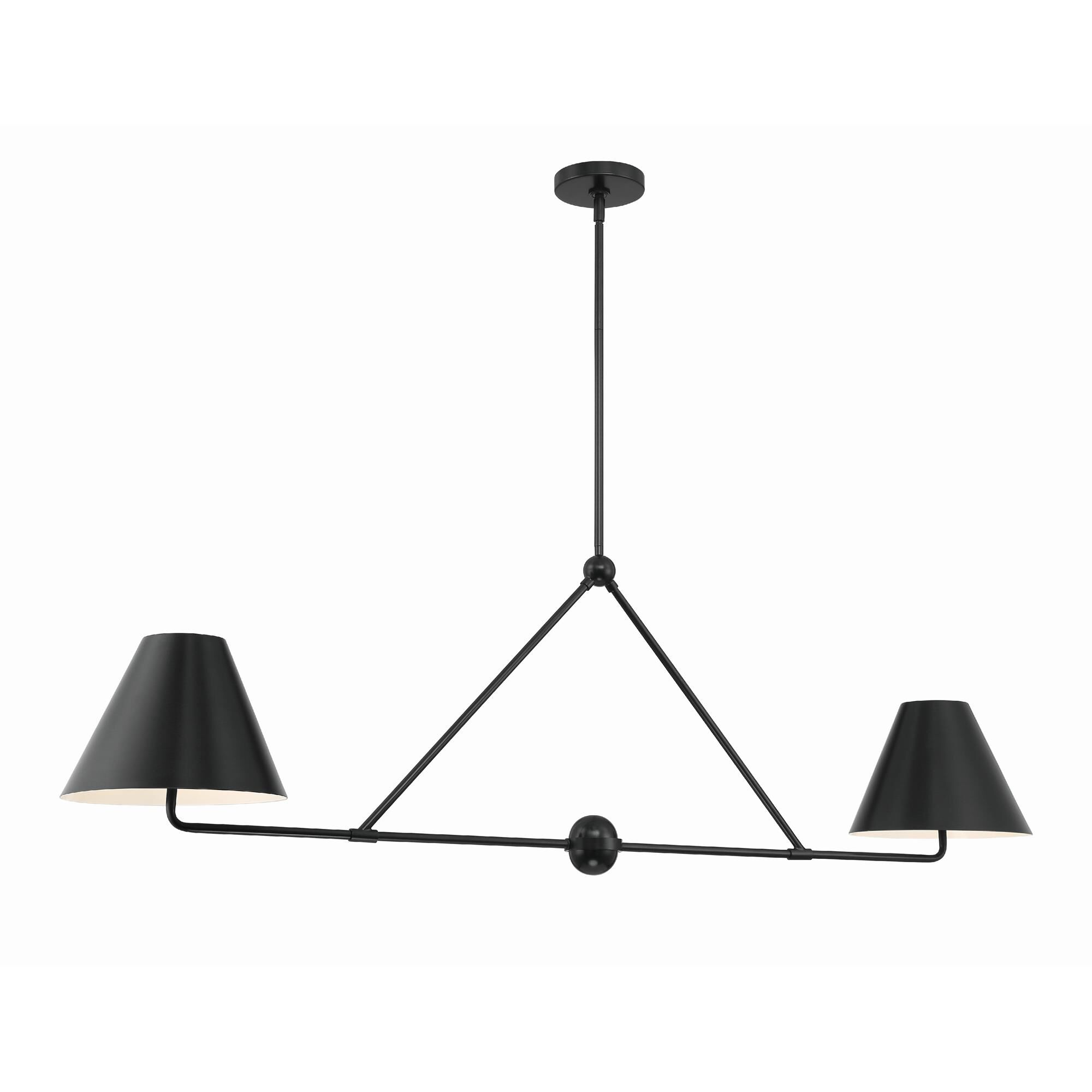 Shown in Matte Black finish and Steel glass and Steel shade