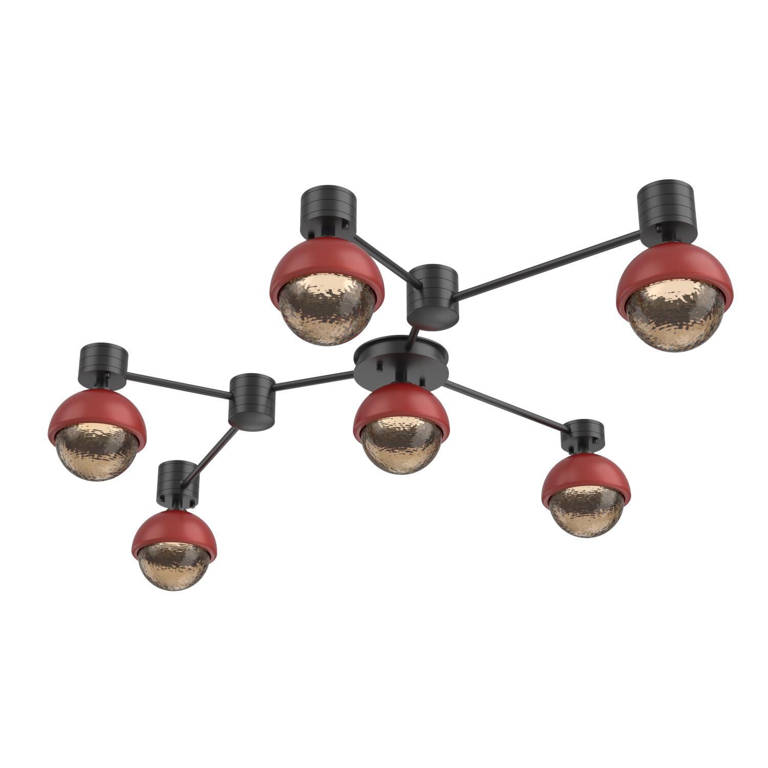 Shown in Matte Black finish and Bronze glass and Cinnamon Red accent