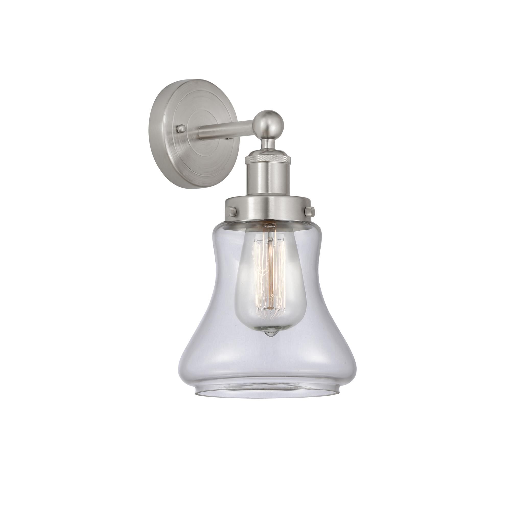 Shown in Brushed Satin Nickel, Clear finish and Clear glass and Clear Glass shade
