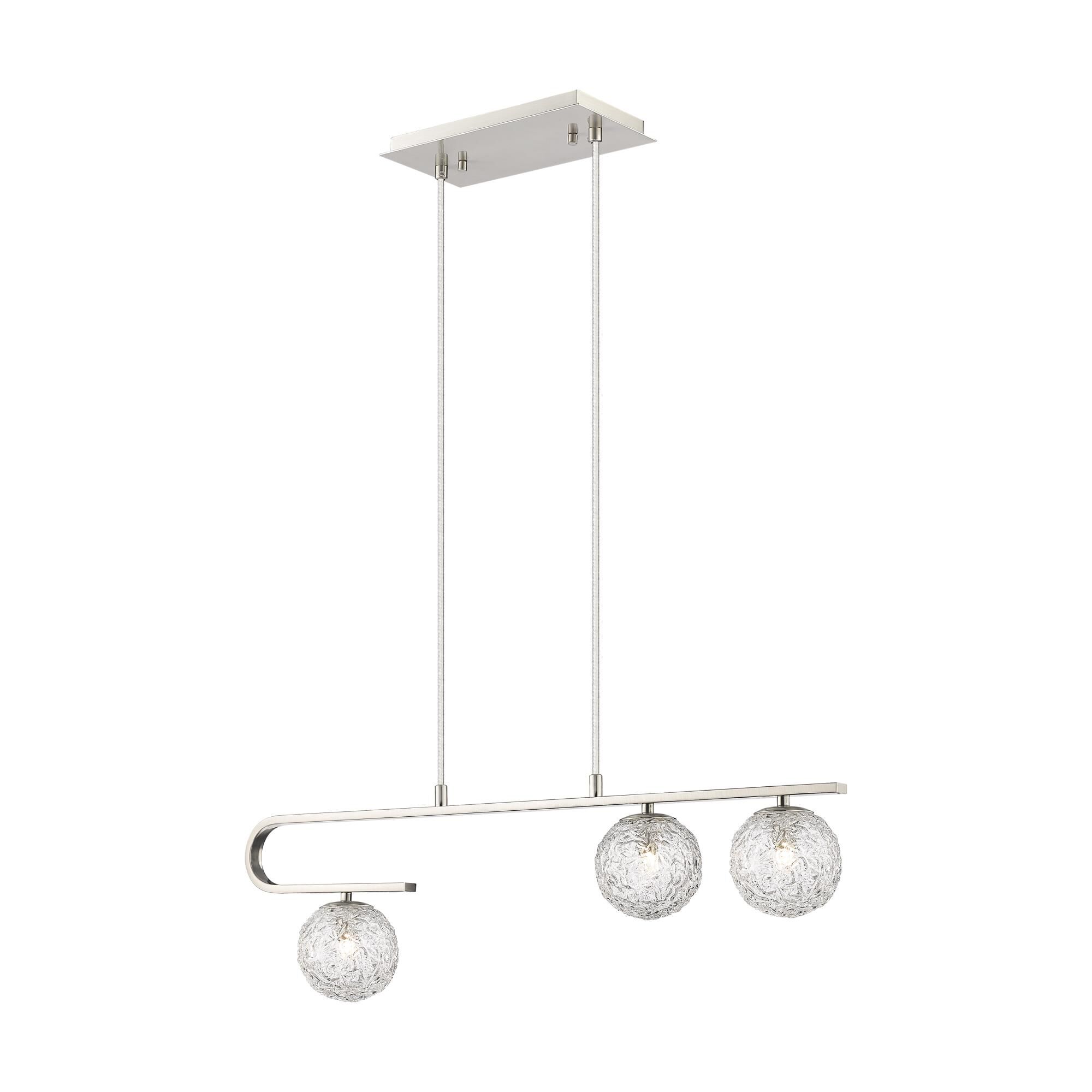 Shown in Satin Nickel finish and Clear shade