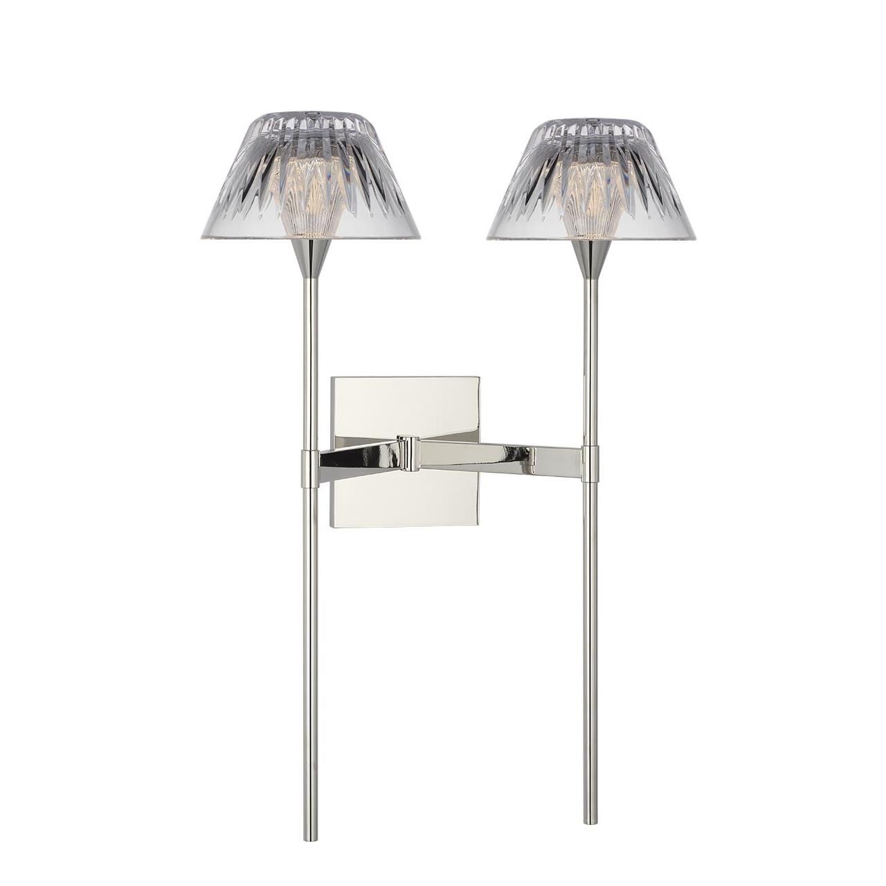 Shown in Polished Nickel finish and Clear crystal