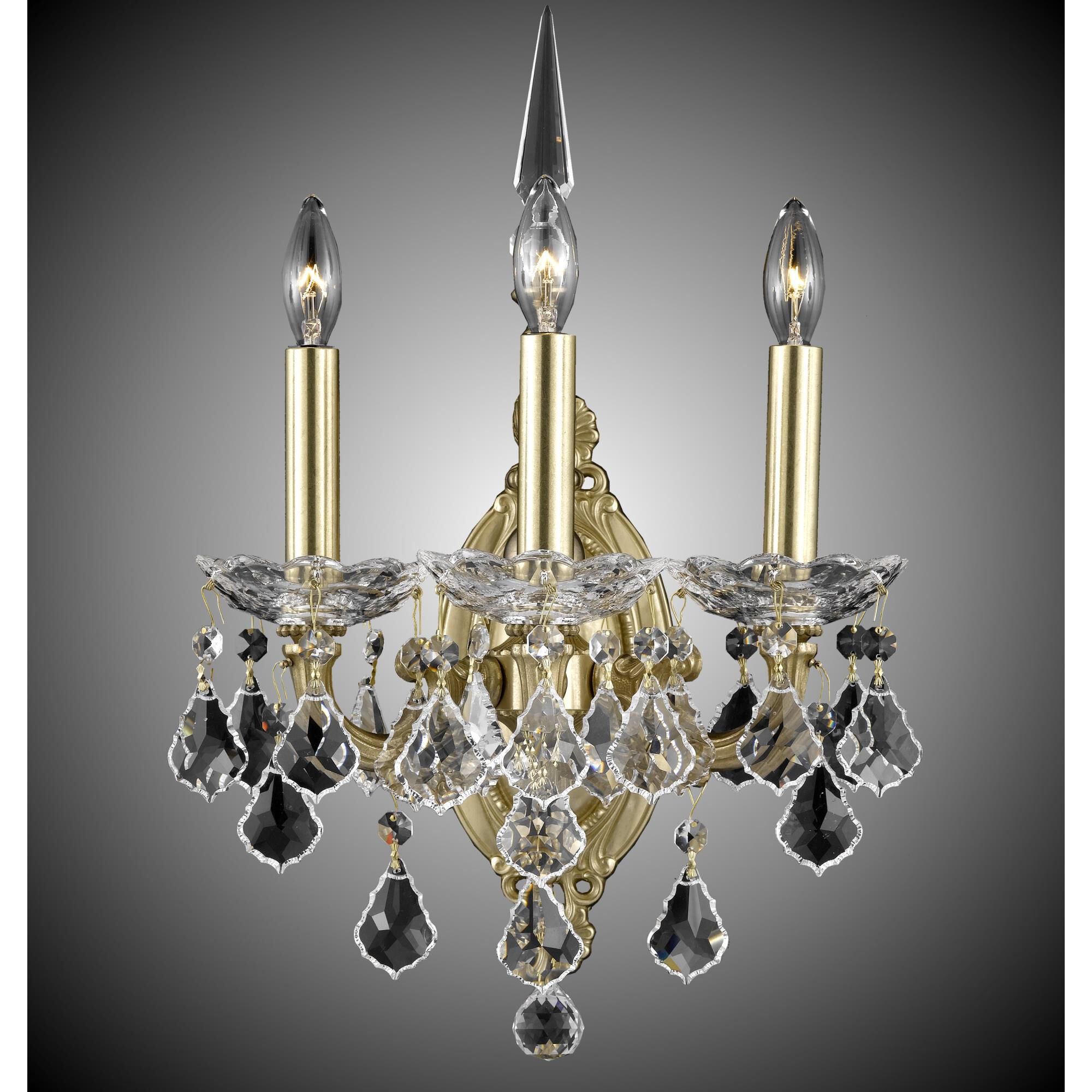 Venetian 17 Inch Wall Sconce by American Brass and Crystal