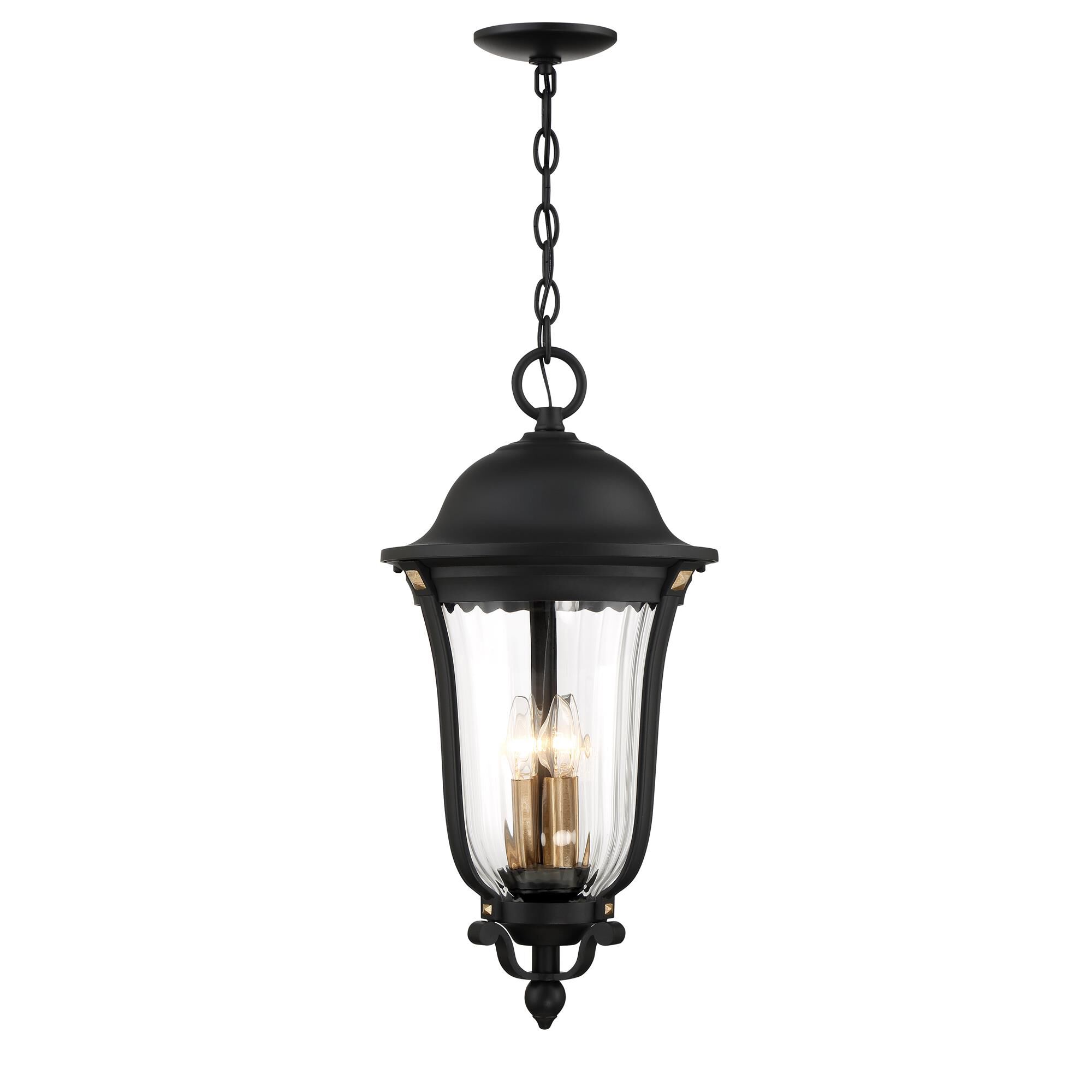 Shown in Sand Coal And Vermeil Gold finish and Clear Optic Ribbed glass and Glass shade