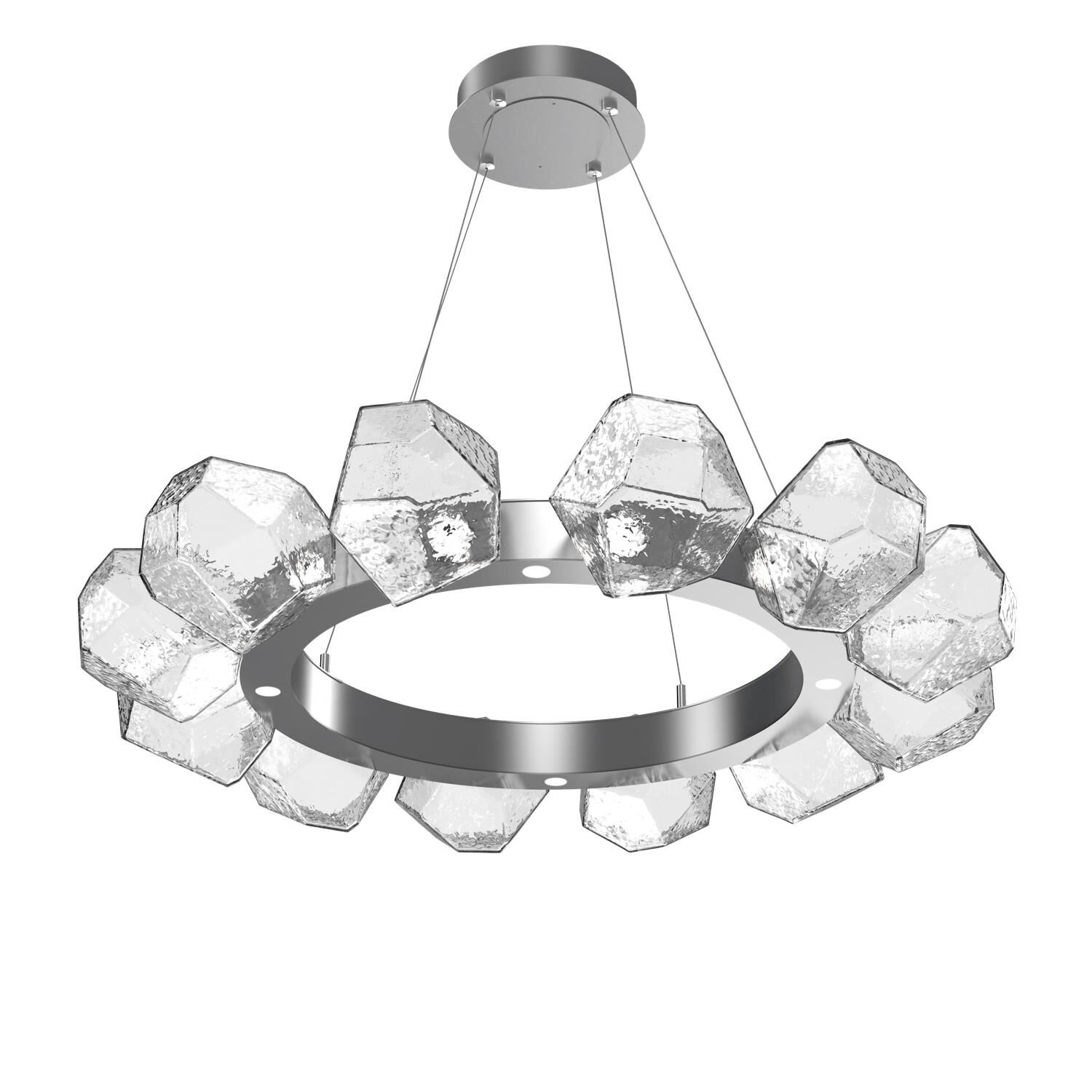 Shown in Classic Silver finish and Clear Blown glass