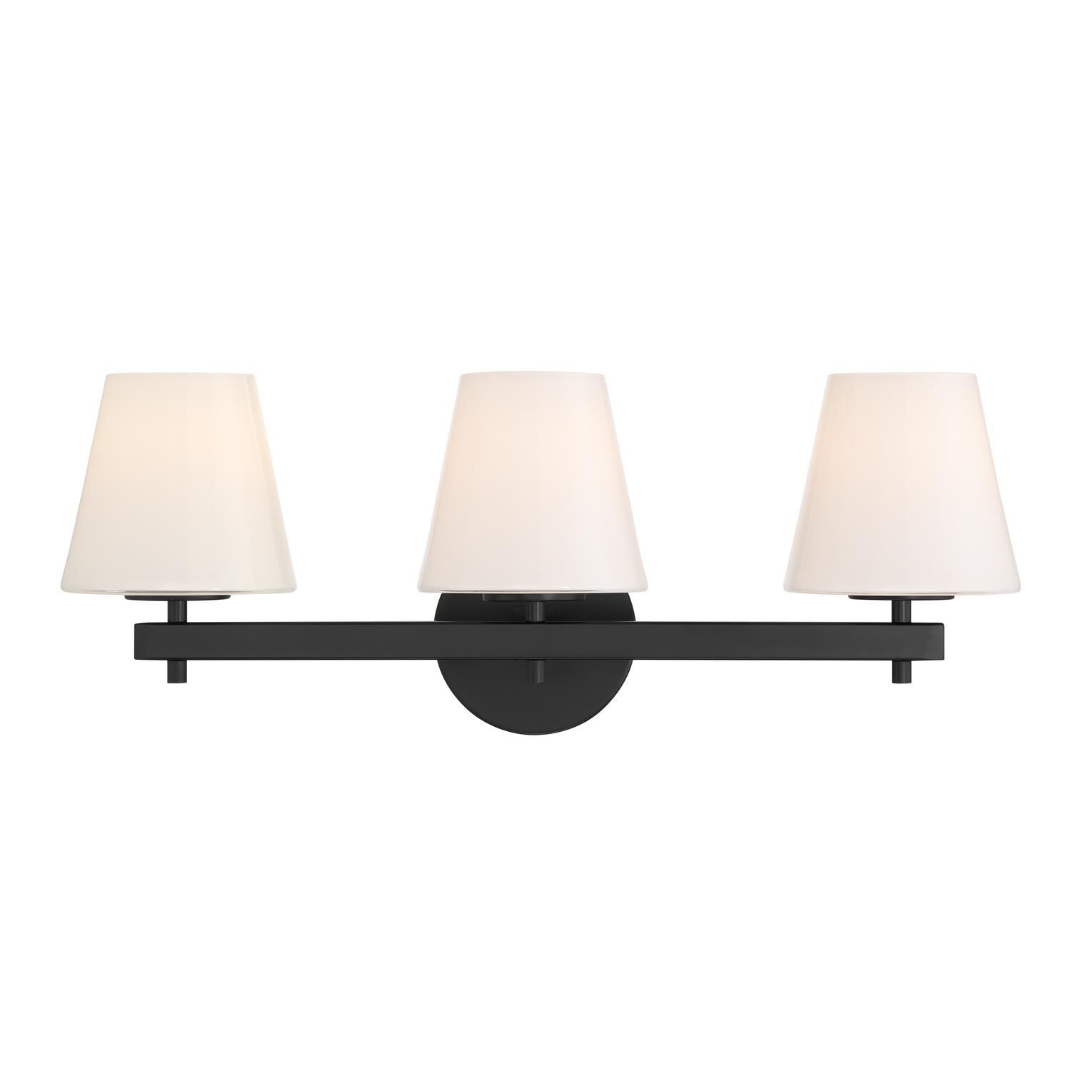 Shown in Black finish and Glass shade