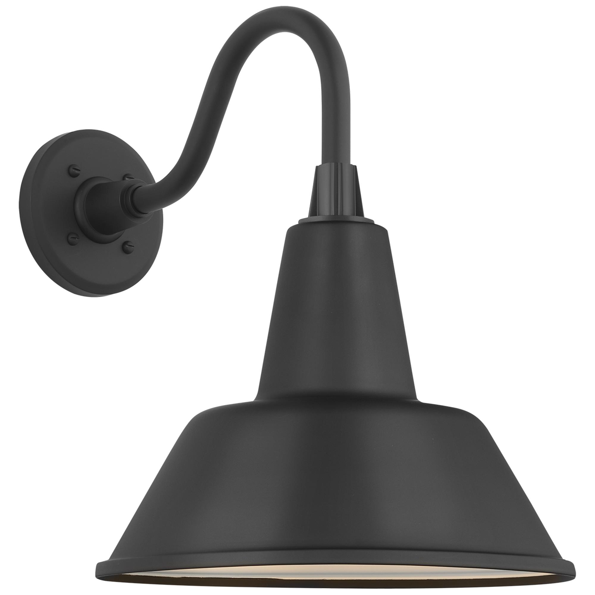 Shown in Matte Black finish and Matte Black Bowers shade