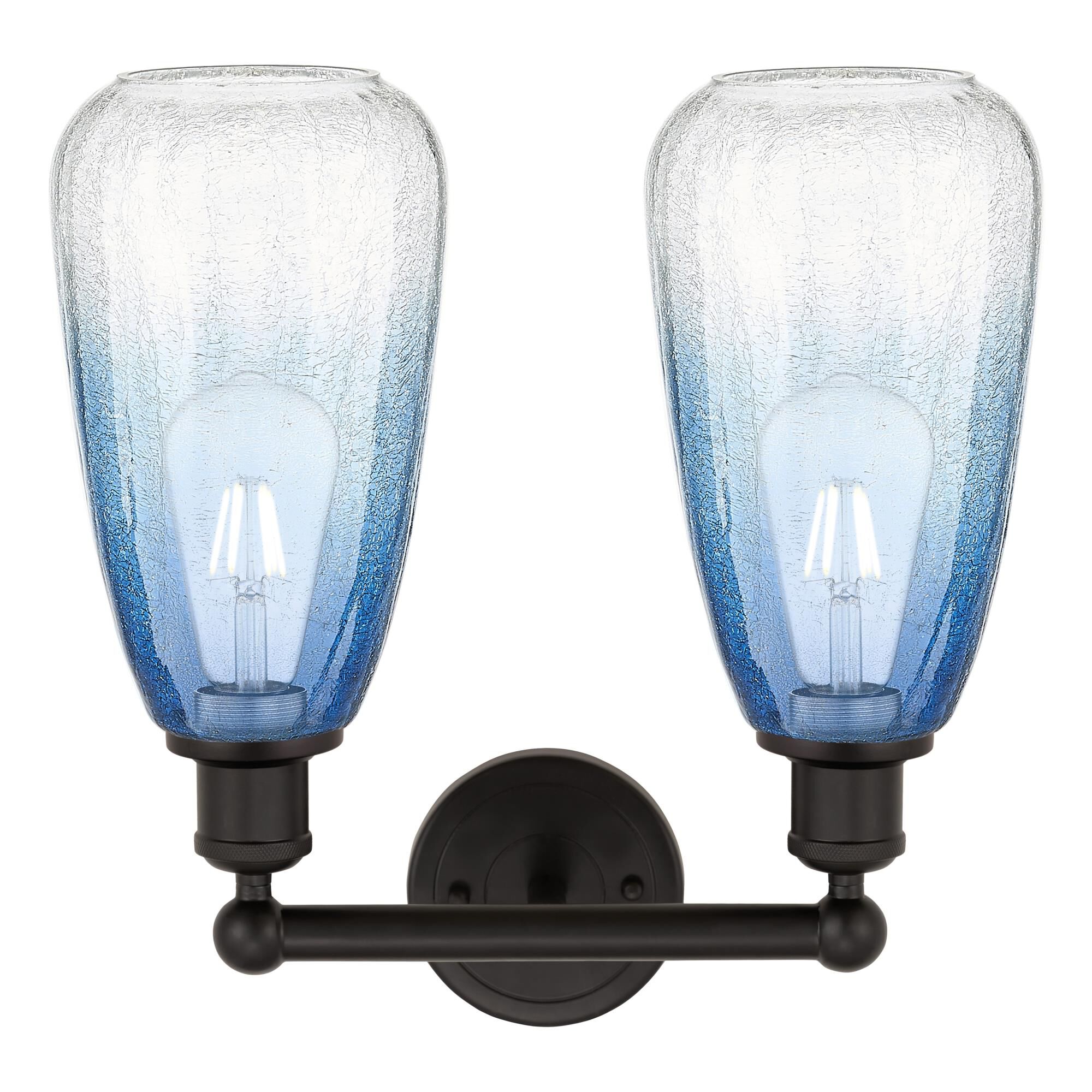 Shown in Oil Rubbed Bronze finish and Sapphire Blue glass