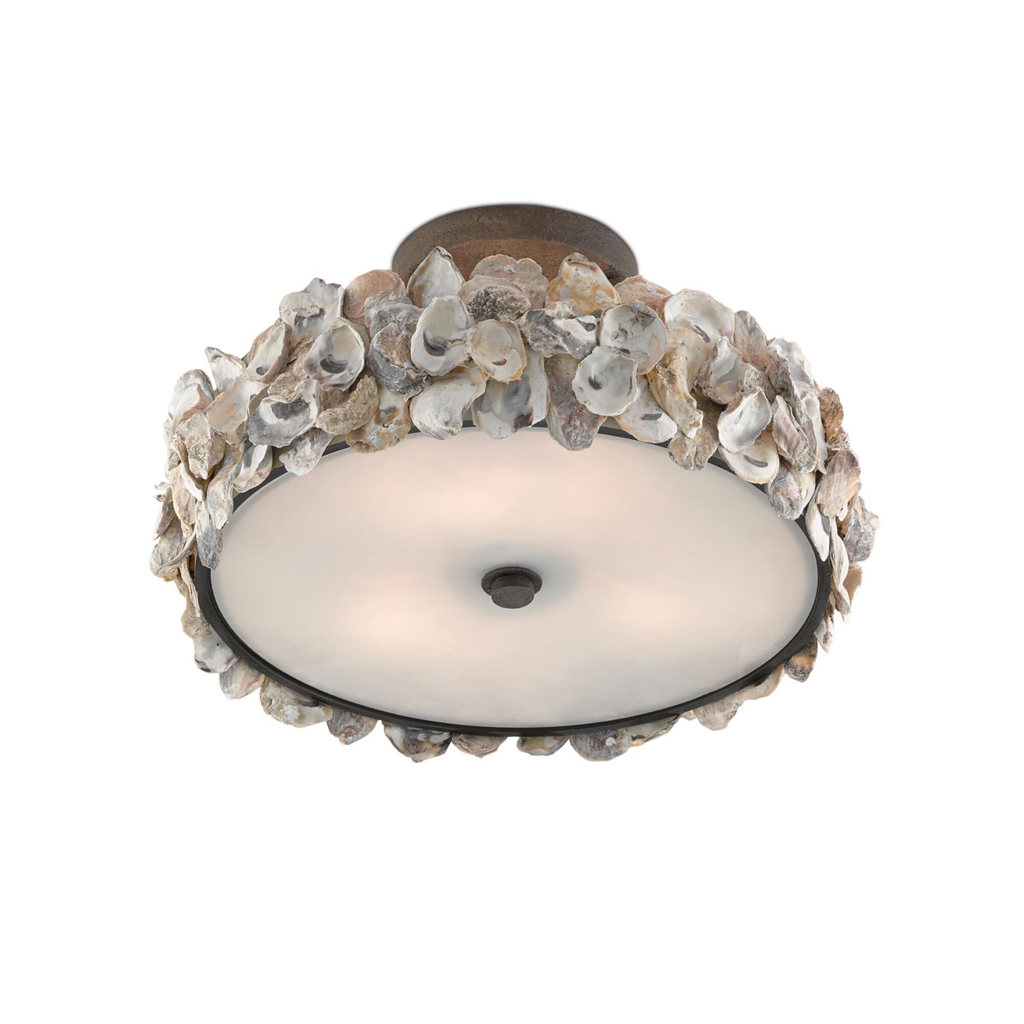 Oyster 19 Inch 3 Light Semi Flush Mount,
