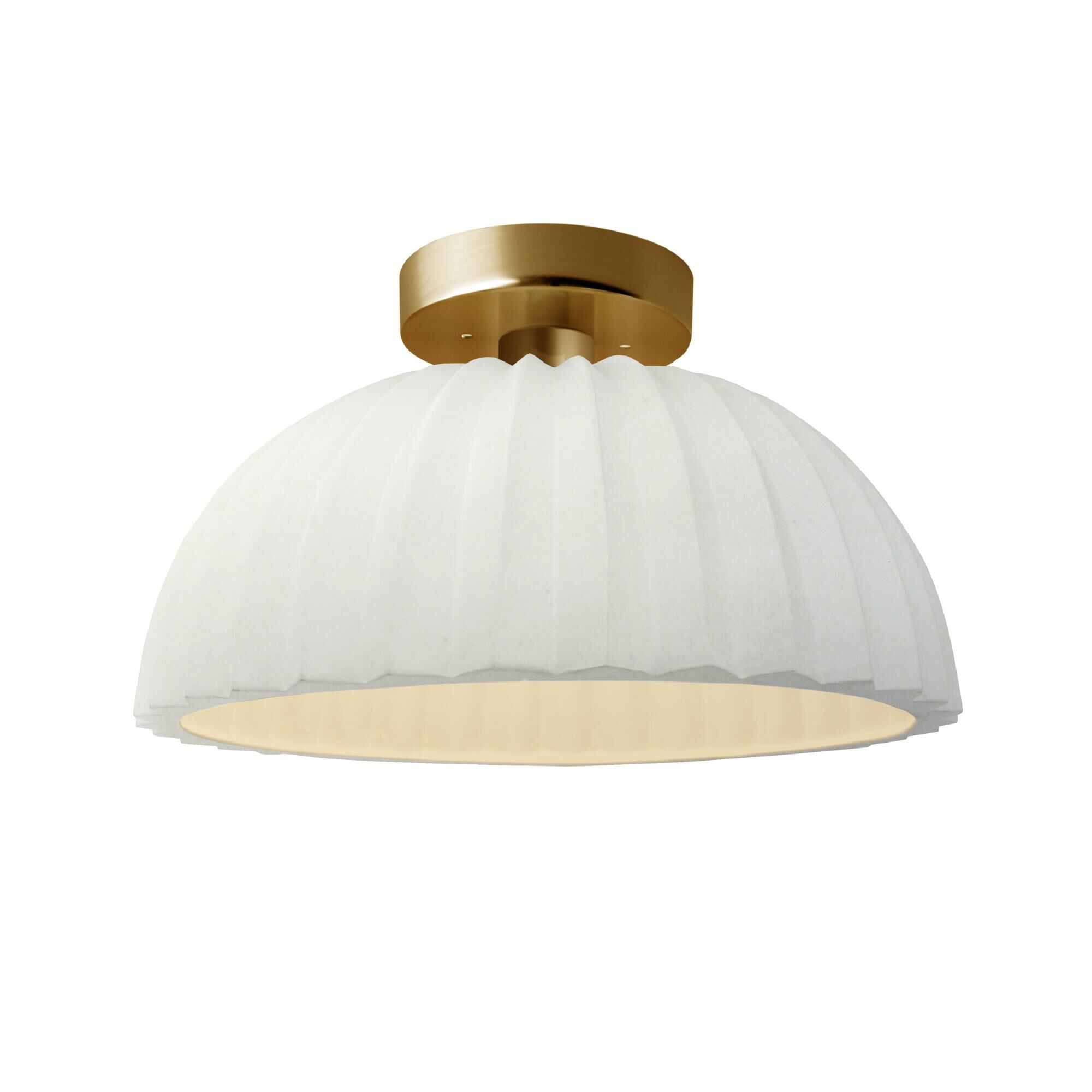 Pleated Dome 13 Inch Semi Flush Mount by Justice Design Group