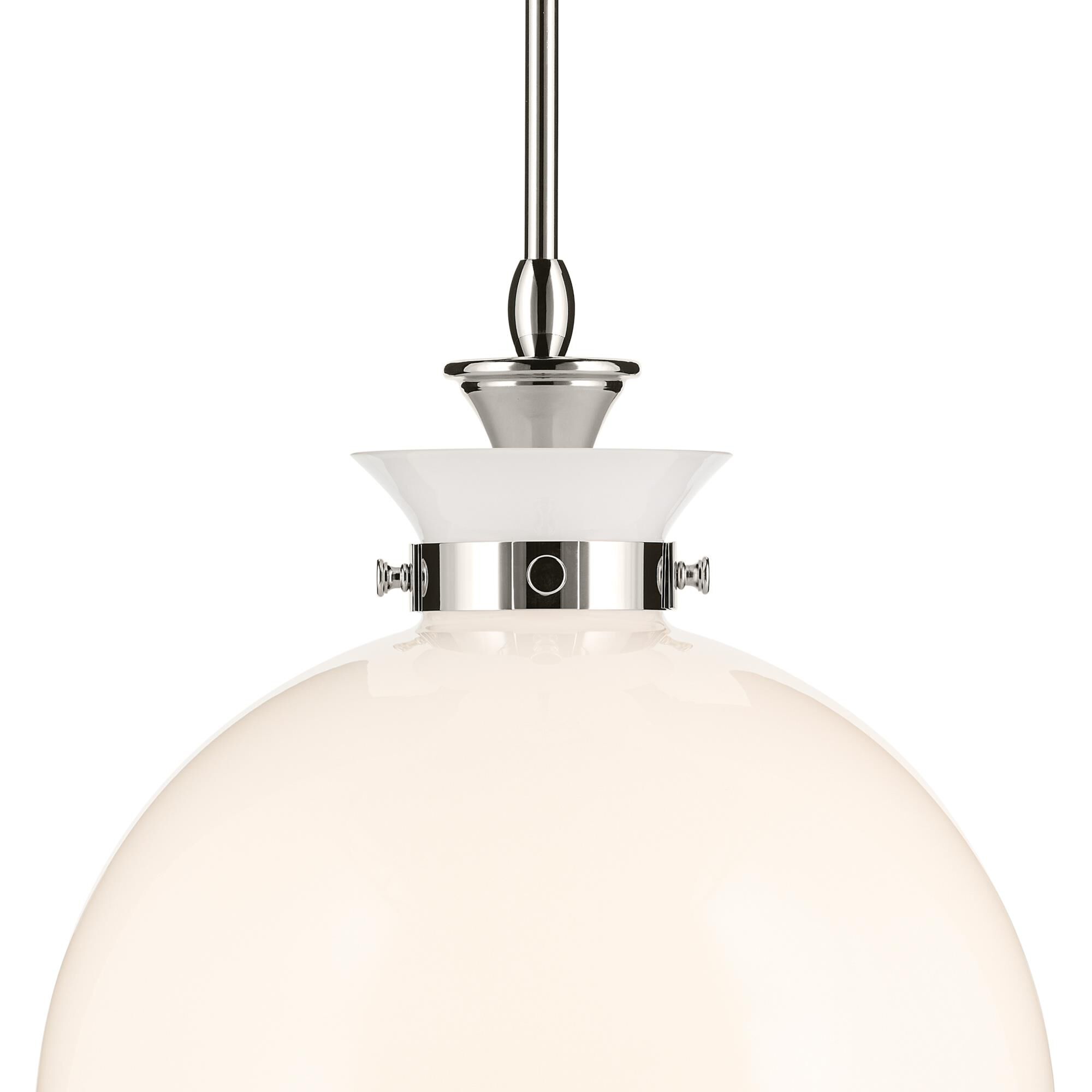 Shown in Polished Nickel finish and Opal glass