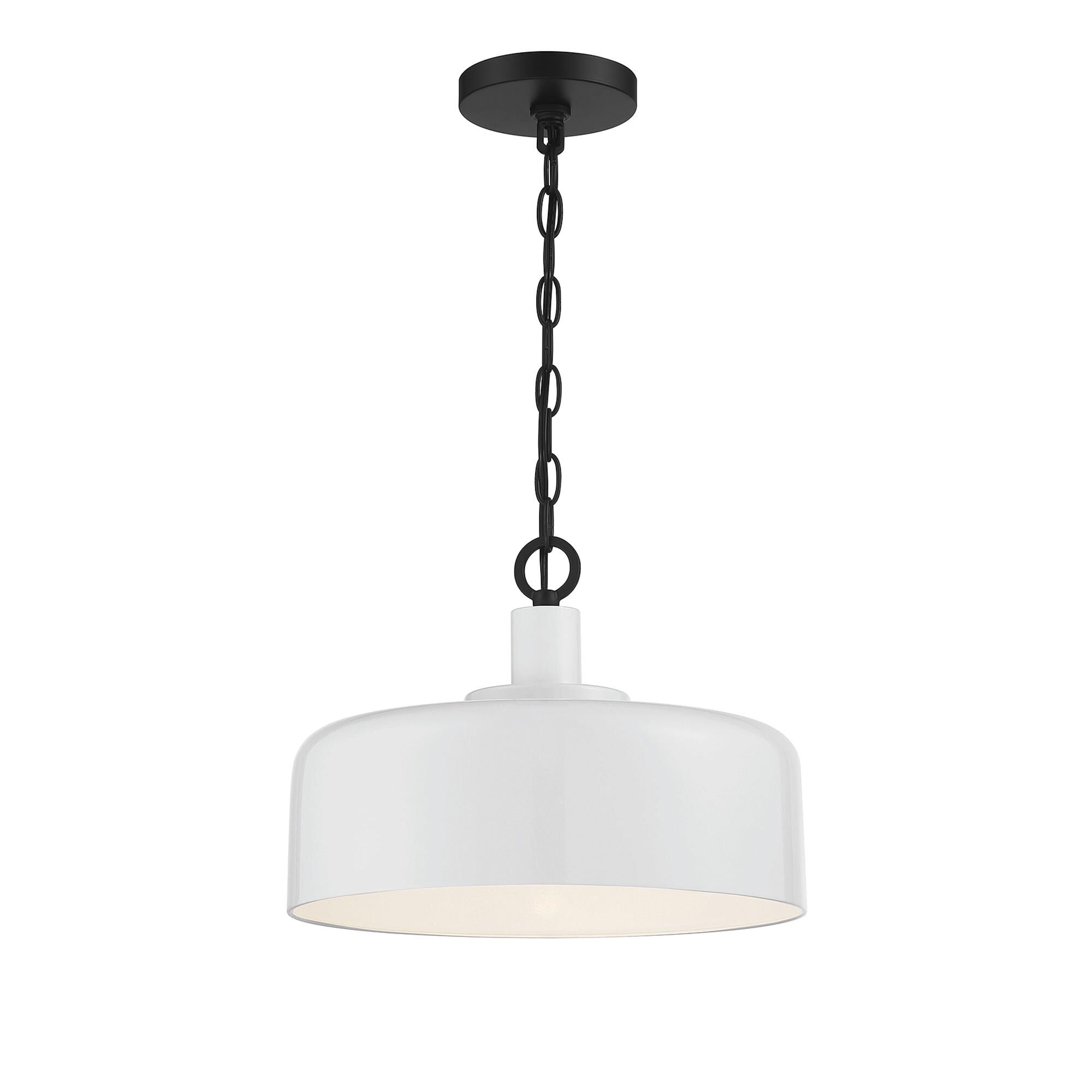 Shown in White With Black finish and White Metal shade