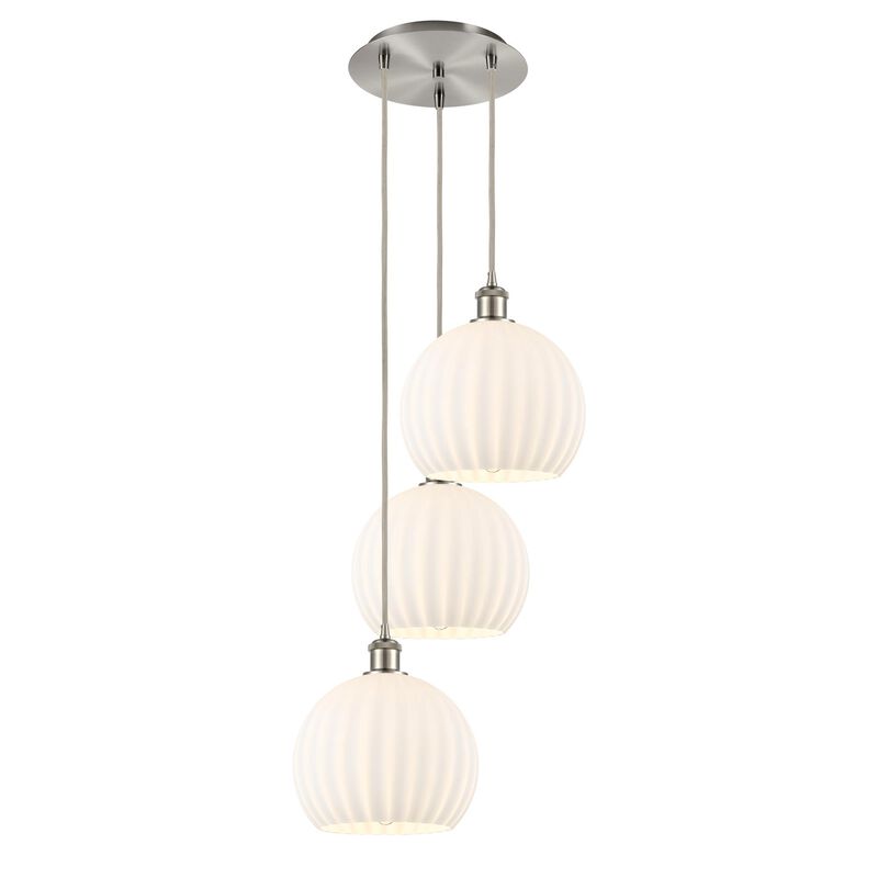 Bruno Marashlian White Venetian 17 Inch Multi Light Pendant by Innovations Lighting