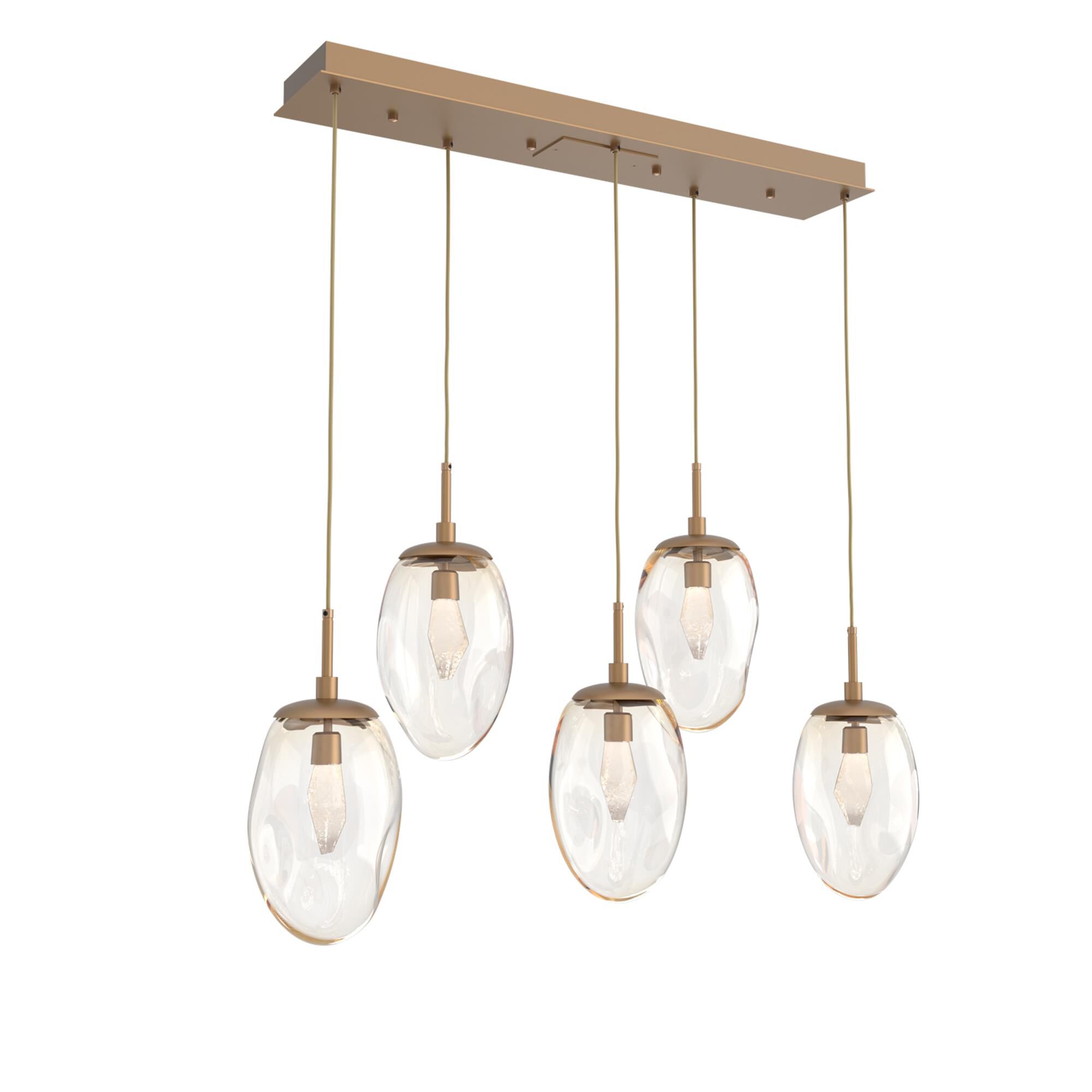 Shown in Novel Brass finish and Geo Inner And Amber Outer glass