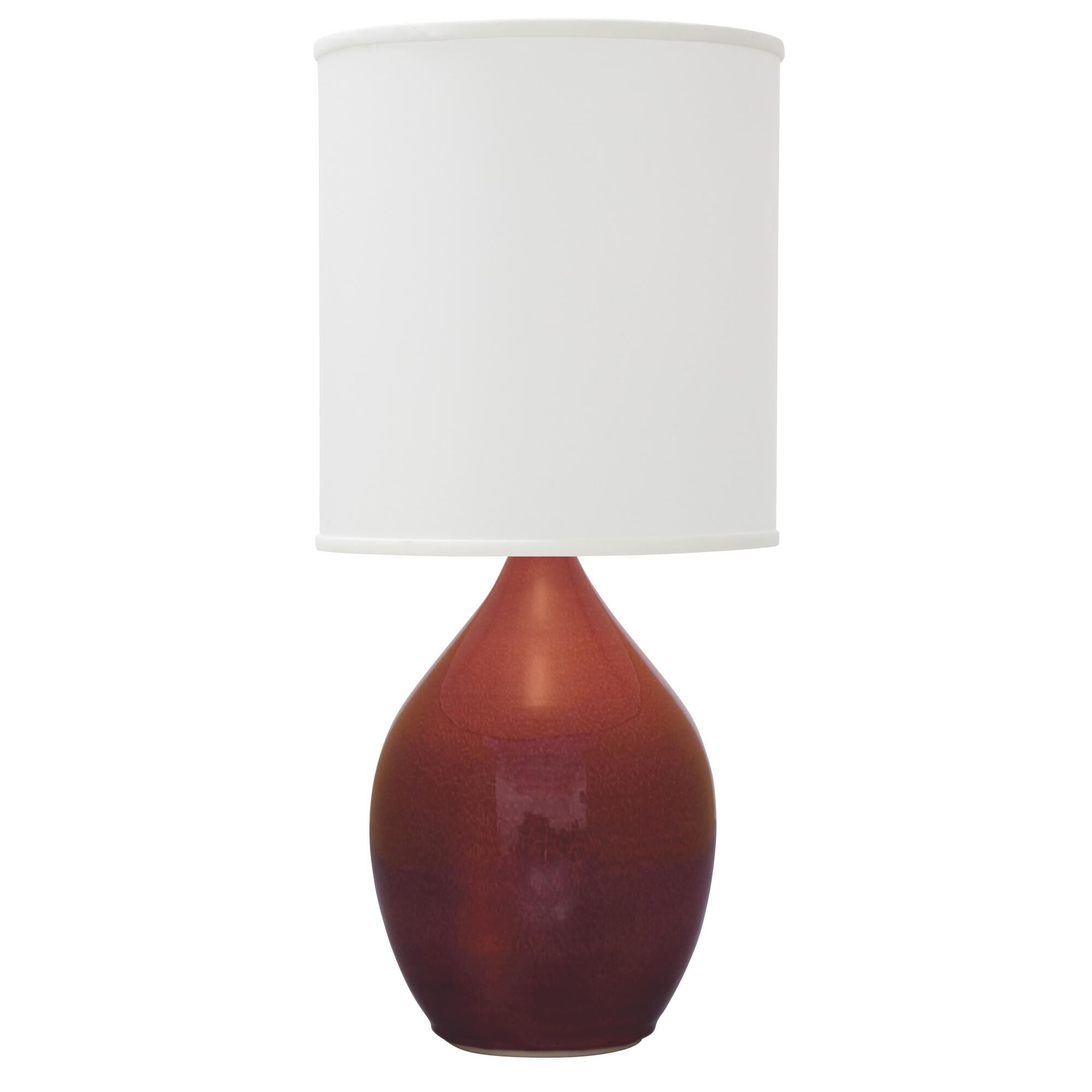 Shown in Crimson Red finish and Off White Linen Hardback shade