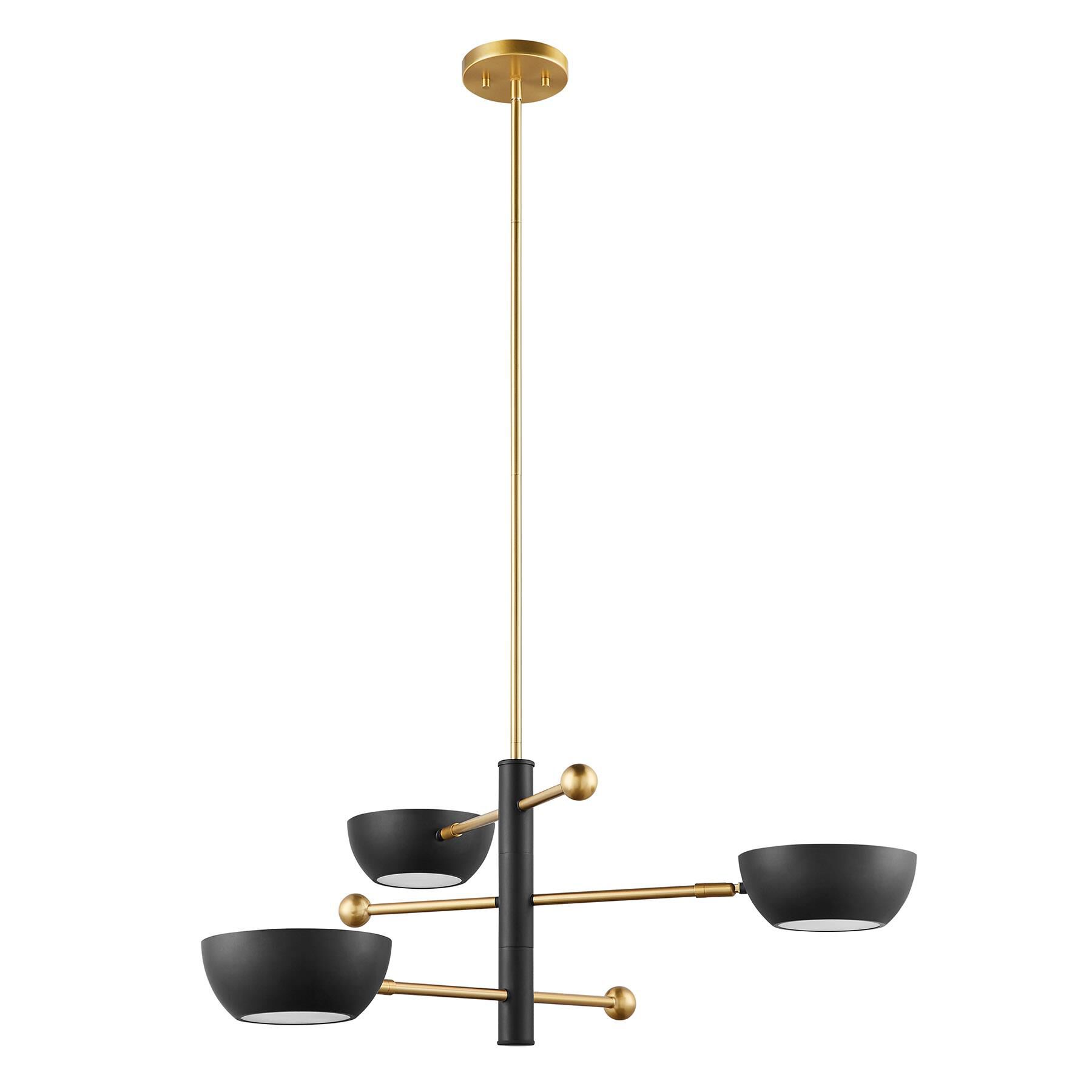 Shown in Matte Black and Natural Brass finish and Metal shade