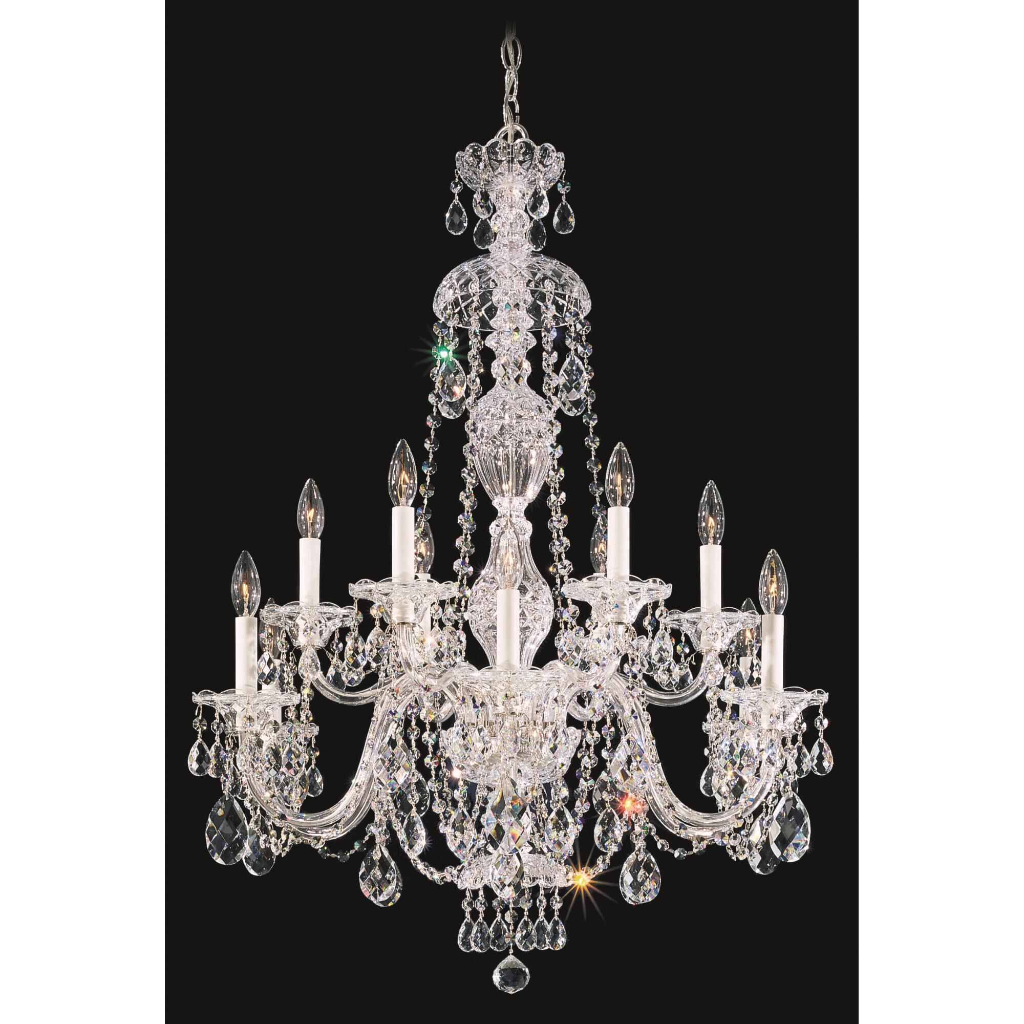 Sterling 29 Inch 12 Light Chandelier by Schonbek
