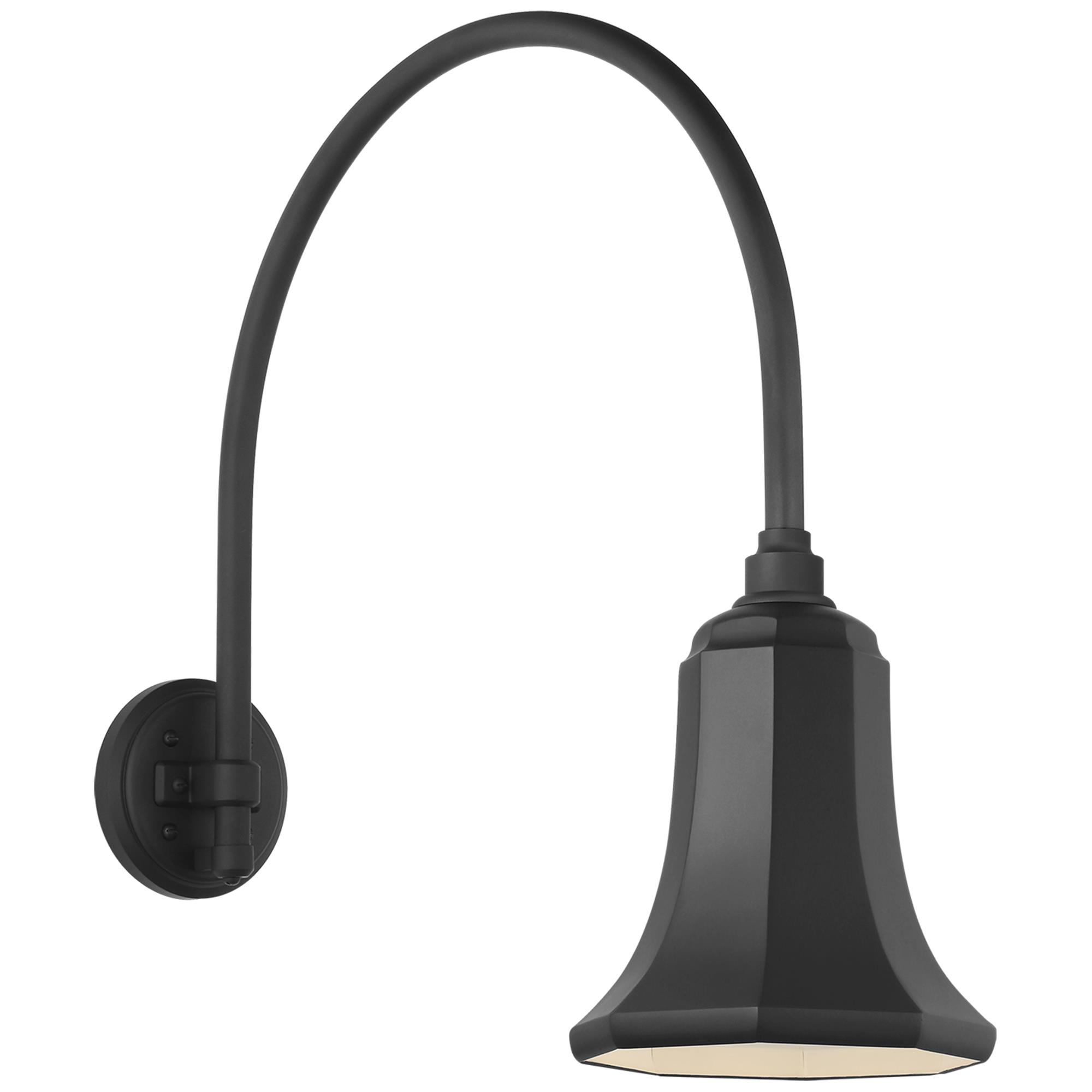 Shown in Matte Black finish and Black shade