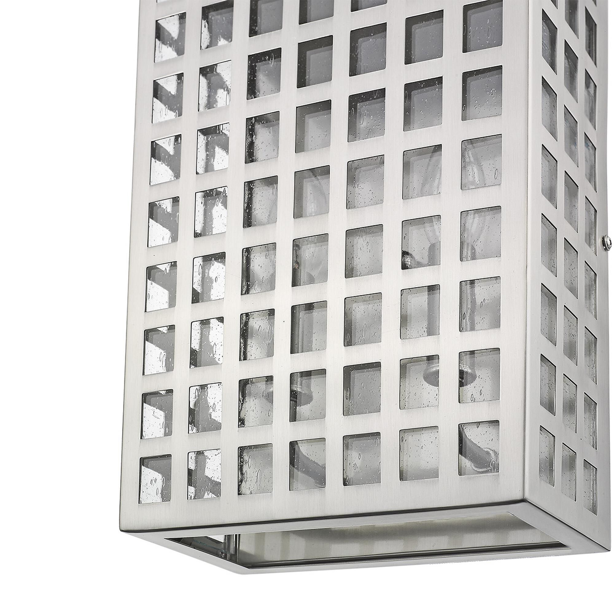 Shown in Satin Nickel finish and Clear glass and Clear, Seedy Glass Panes shade