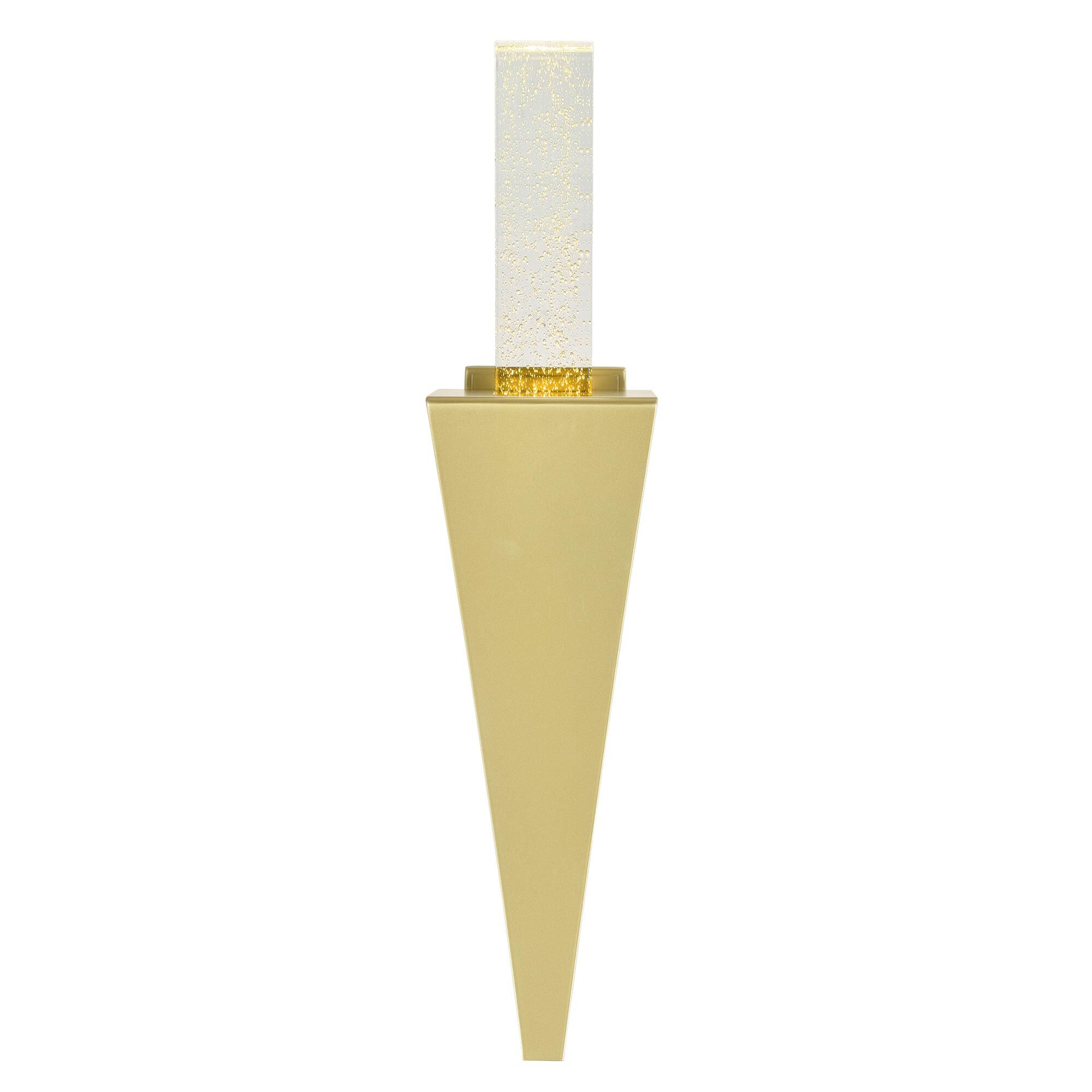 Shown in Satin Gold finish and Bubbled crystal