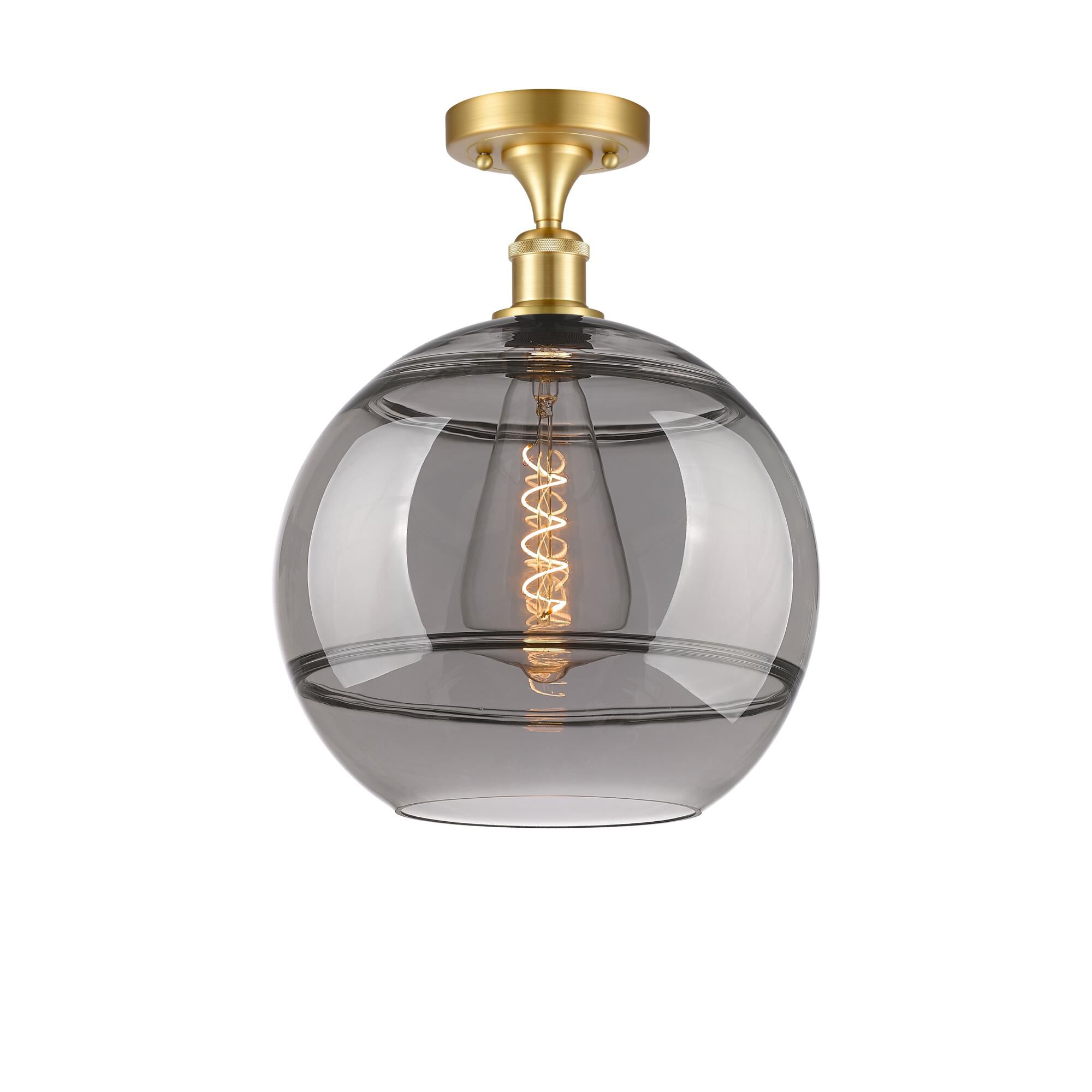 Shown in Satin Gold finish and Light Smoke glass