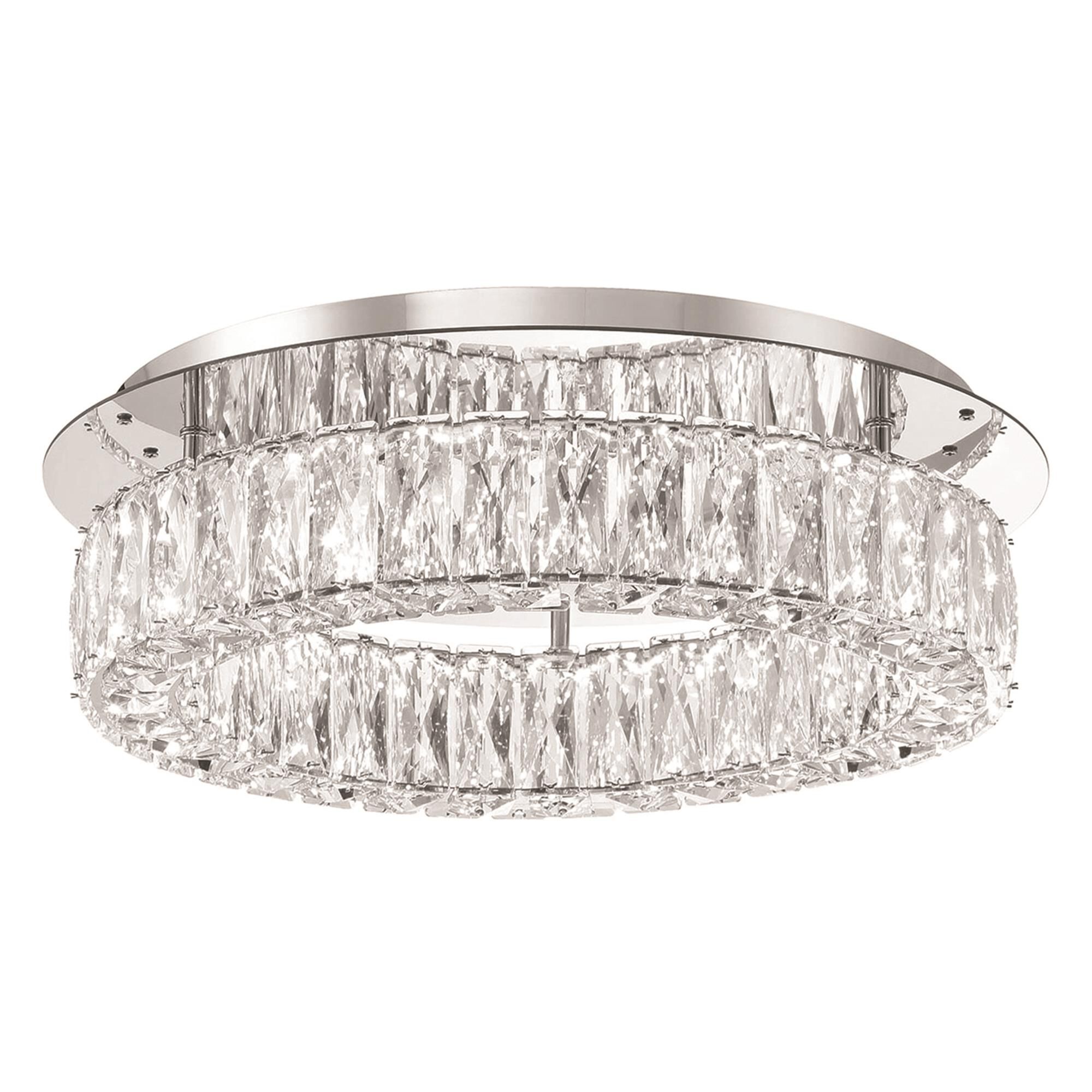 Shown in Polished Chrome finish and Clear Hand Cut crystal