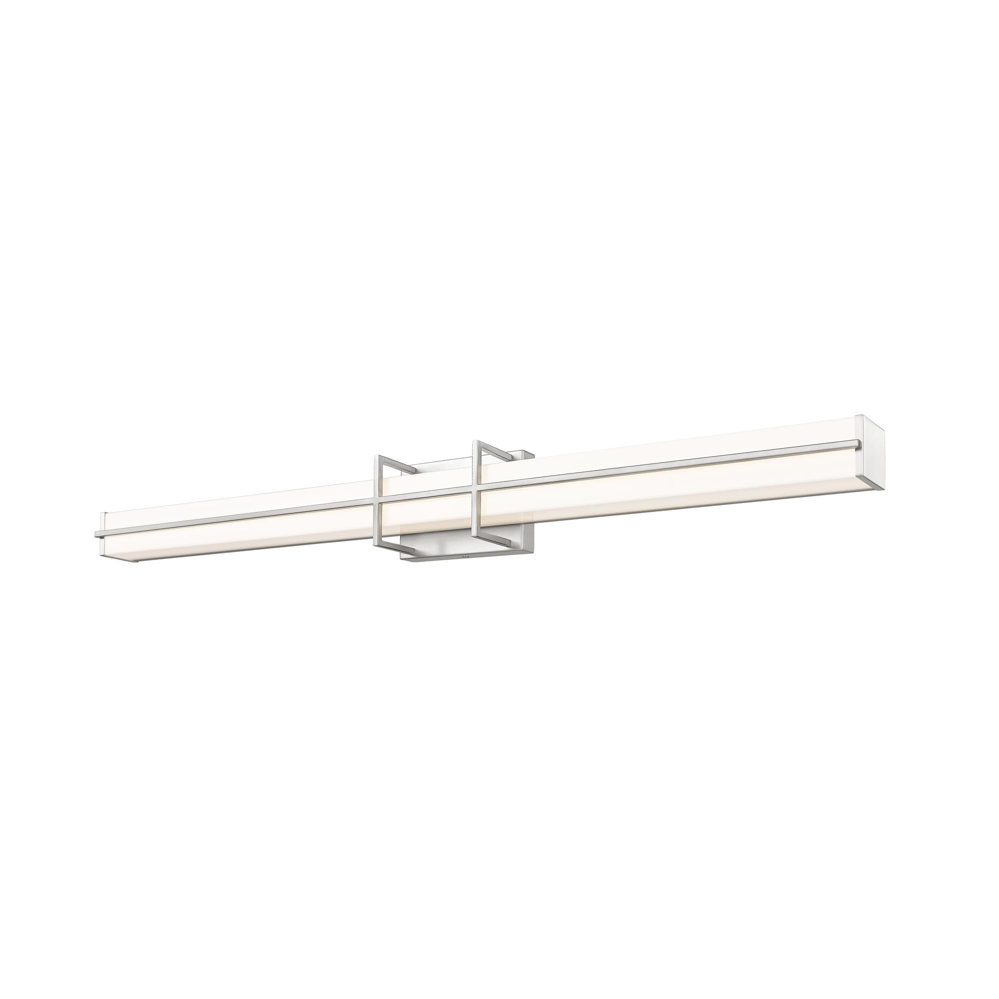 Shown in Brushed Nickel finish and Frosted glass and Frosted shade