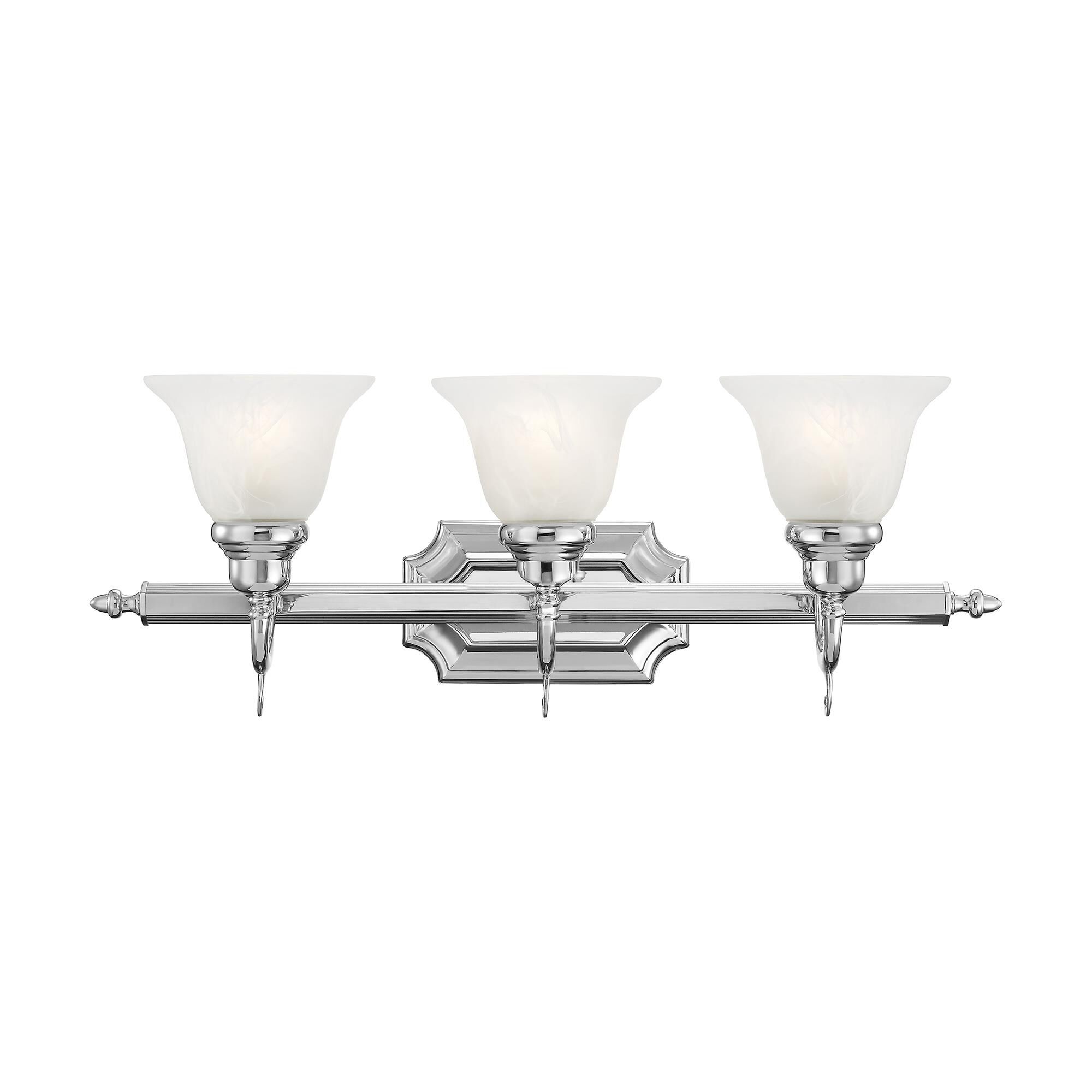 Shown in Chrome finish and White Alabaster glass
