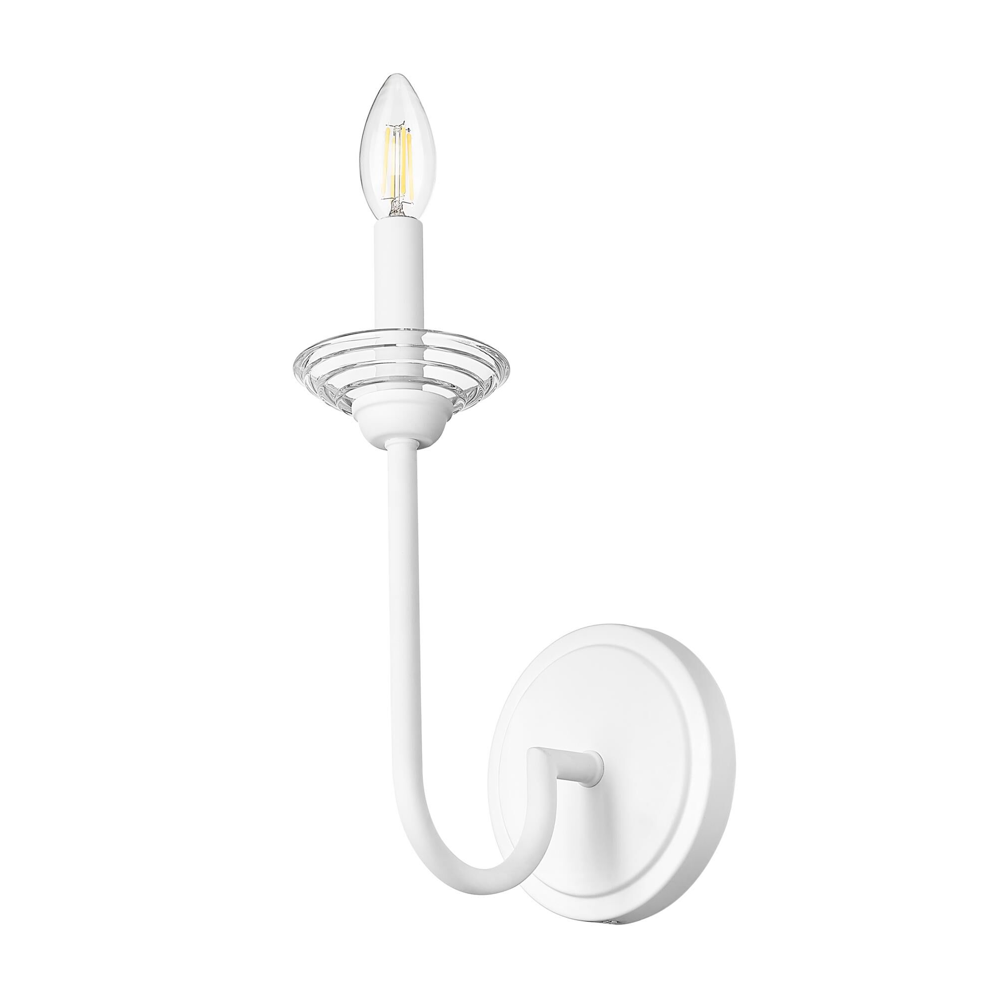 Shown in Textured White finish and Clear Ribbed glass and Clear Ribbed shade