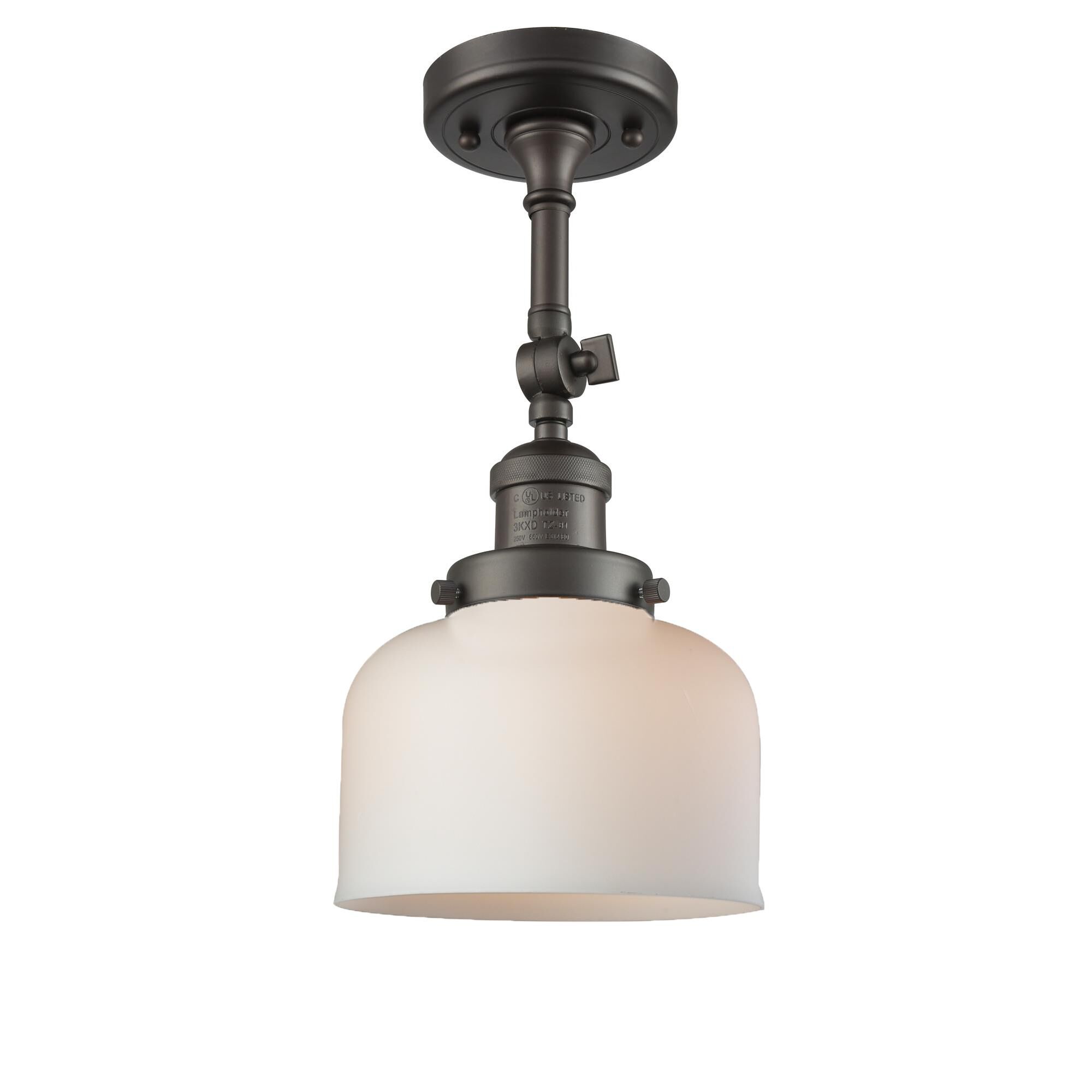 Bruno Marashlian Large Bell 8 Inch 1 Light Semi Flush Mount by Innovations Lighting
