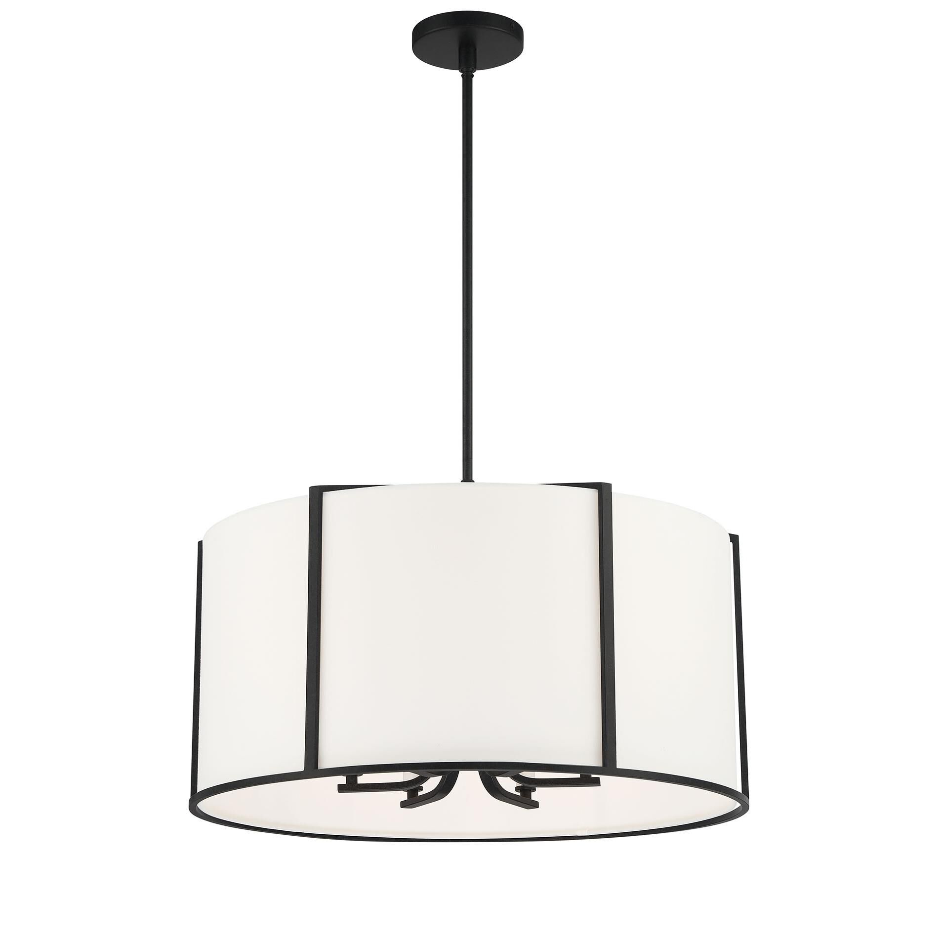 Shown in Black finish and Fabric shade