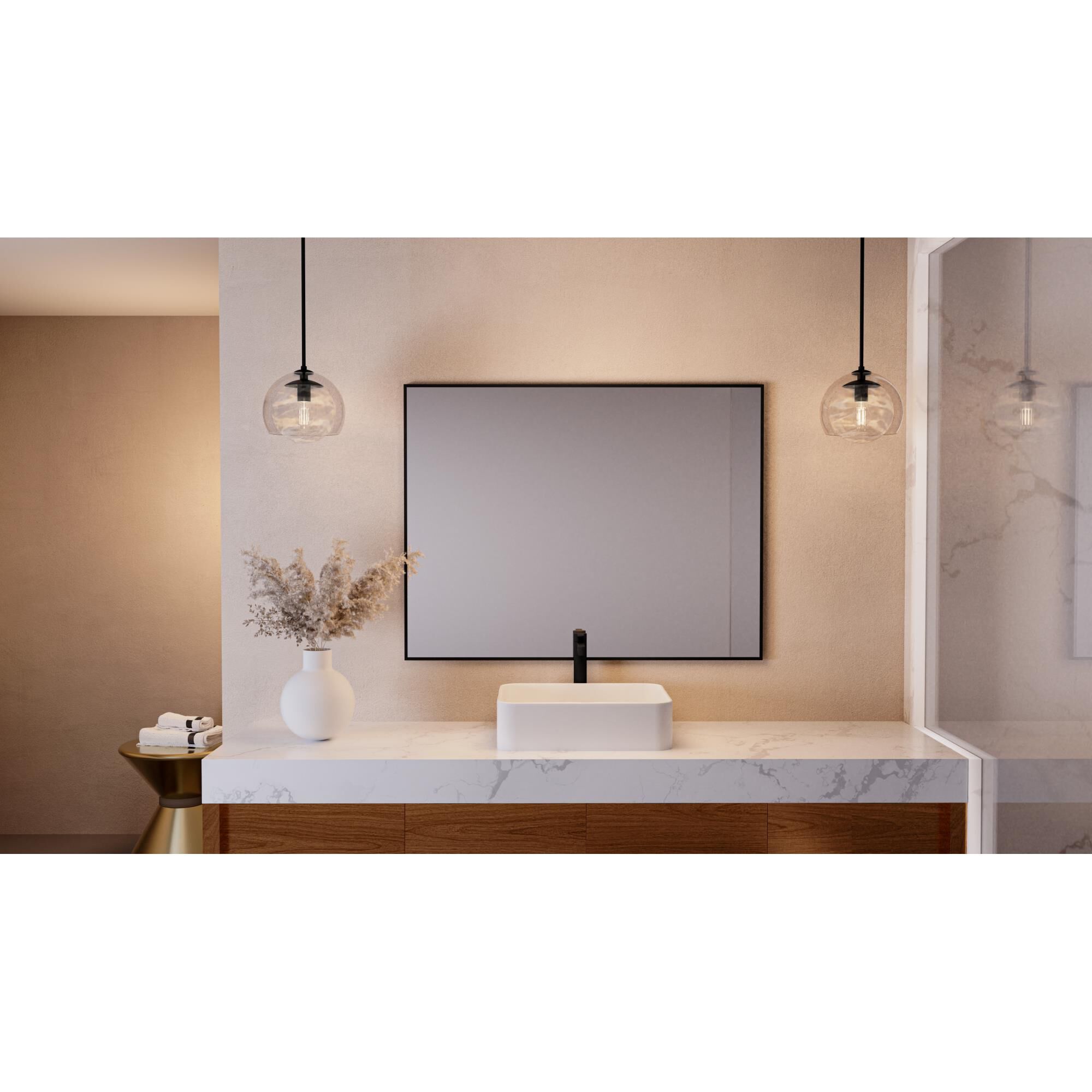 Shown in Matte Black finish and Clear with Cloud Inside, Clear Outside glass