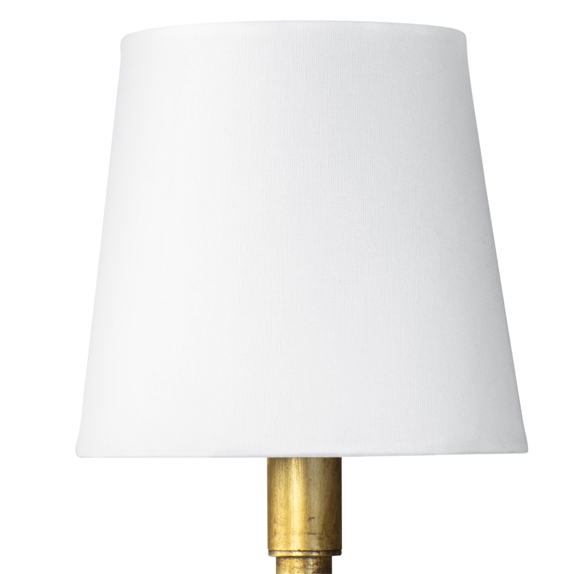 Shown in Gold Leaf finish and Linen shade