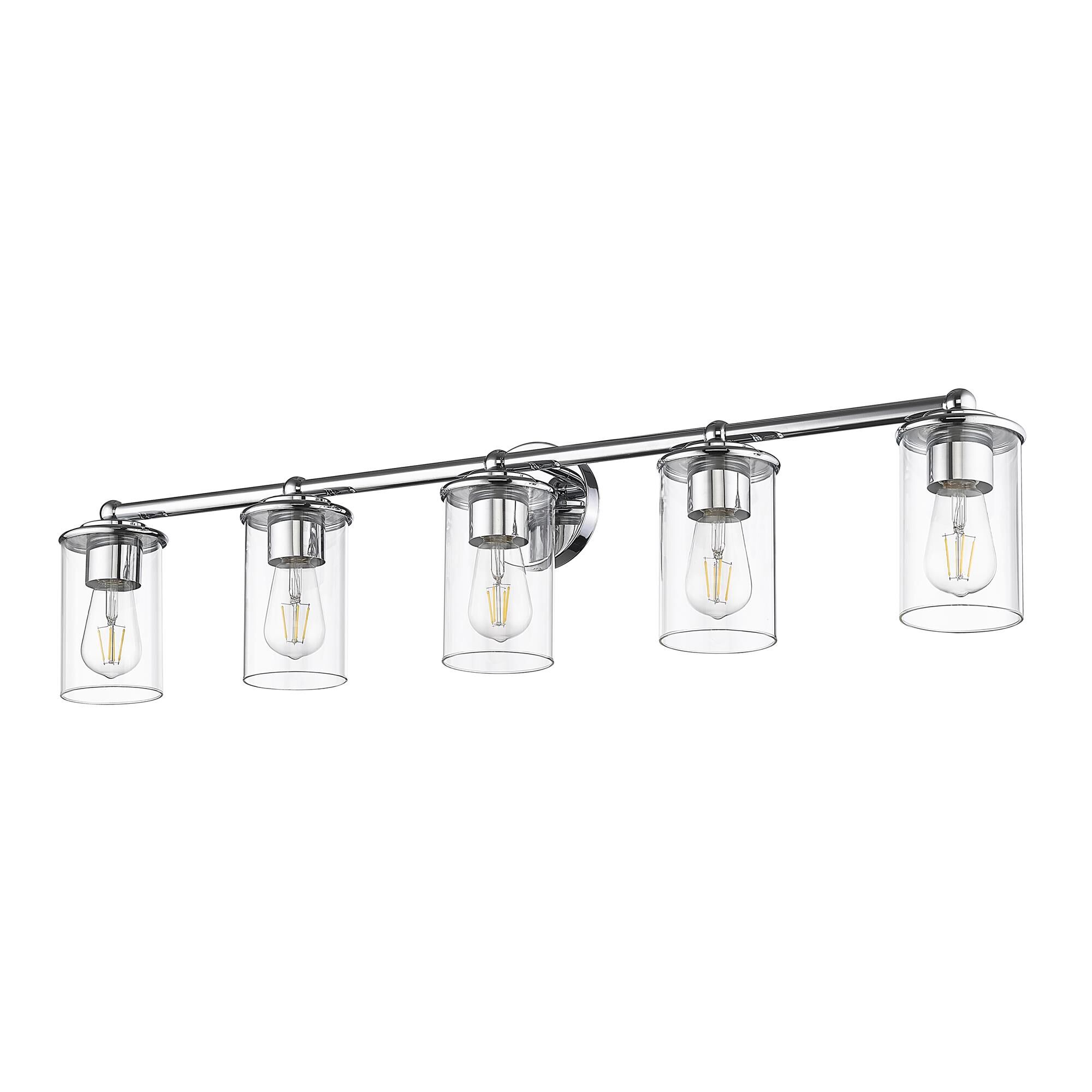 Shown in Chrome  finish and Clear glass