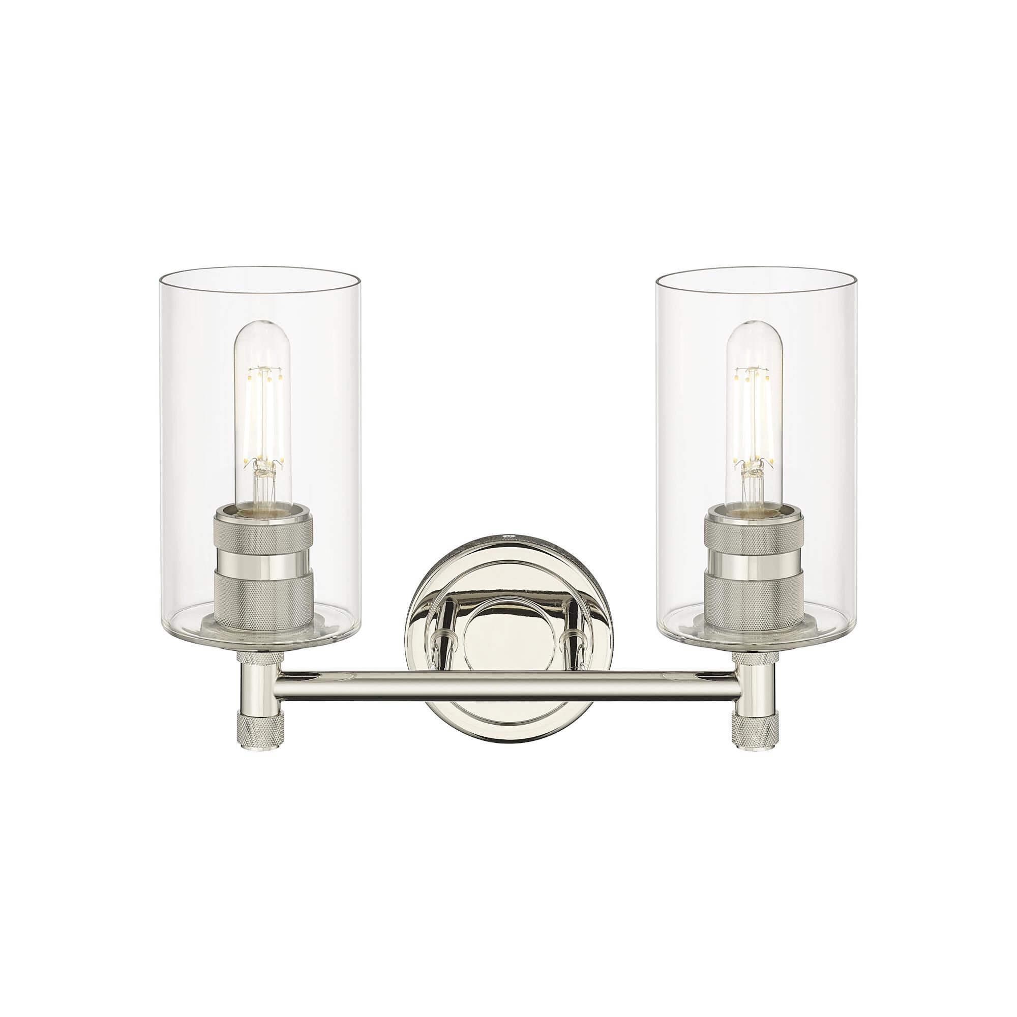 Shown in Polished Nickel finish and Clear glass