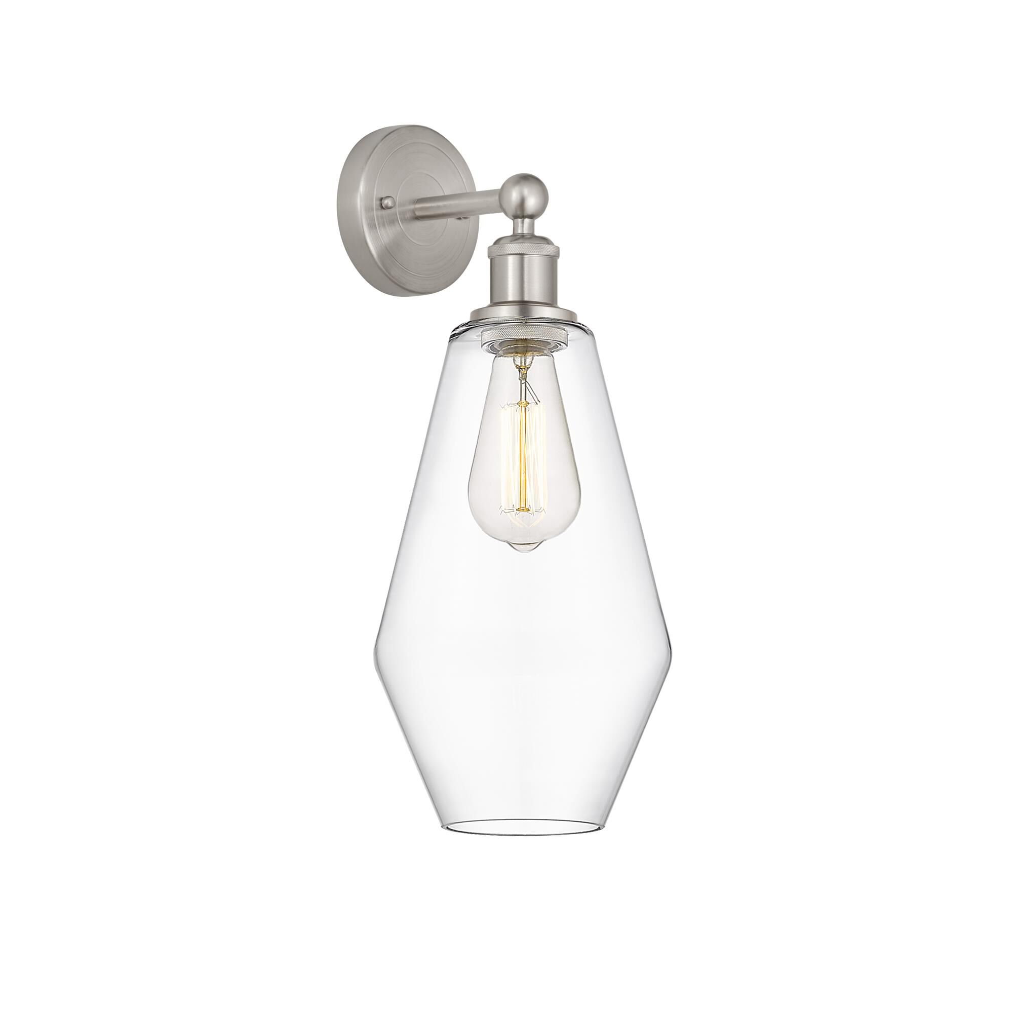 Shown in Brushed Satin Nickel, Clear finish and Clear glass and Clear Glass shade
